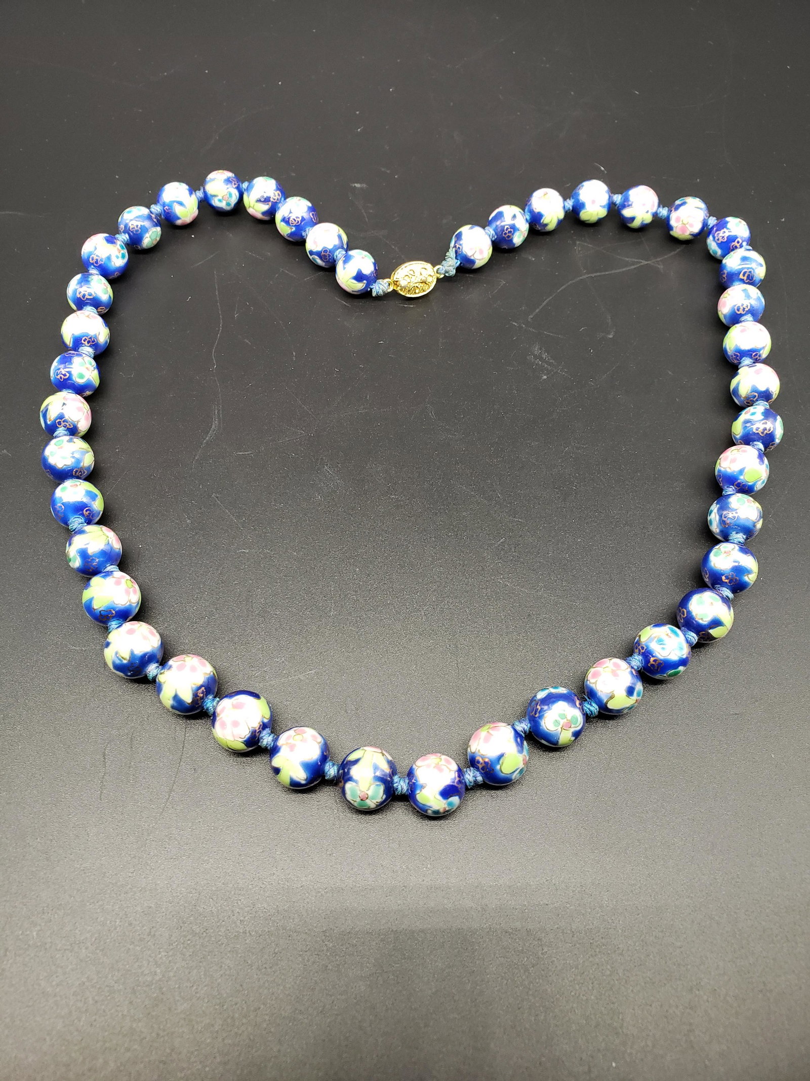 MILLEFIORI CHINESE GLASS BEADS: Millefiori Chinese Glass Beads 24" All items from this Auction Located in in Hollywood Florida Warehouse For Shipping Call today for quote they have item numbers and Pak Mail is available for all your