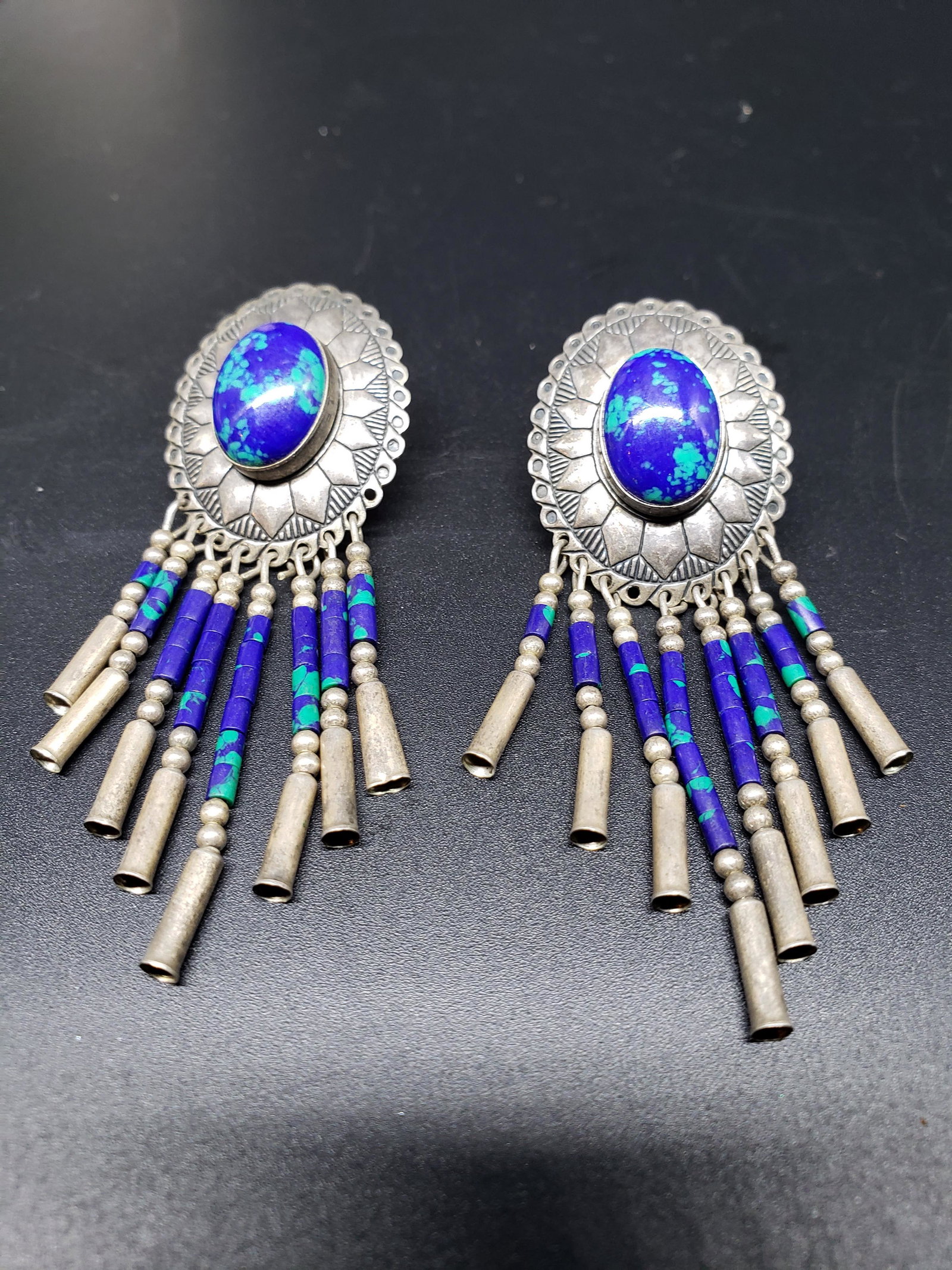Q.T. STERLING BEADED EARRINGS: Q.T. Sterling Beaded Earrings 2 1/2" Long x 1" Wide All items from this Auction Located in in Hollywood Florida Warehouse For Shipping Call today for quote they have item numbers and Pak Mail is avail