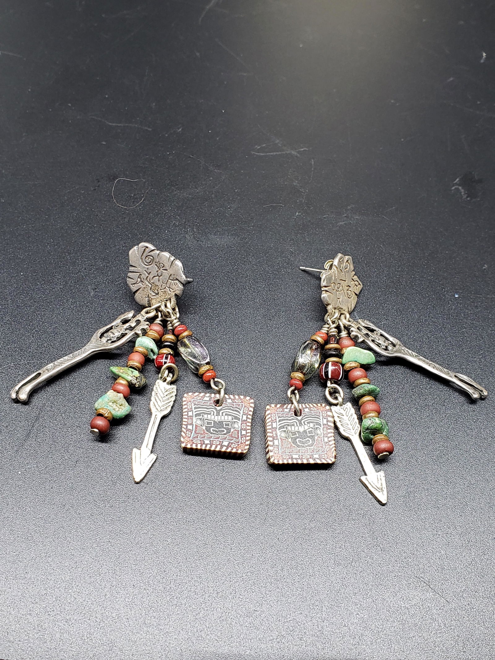 925 SILVER TURQUOISE INDIAN EARRINGS (1 of 3)