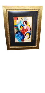 ITZCHAK TARKAY SERIGRAPH: Itzchak Tarkay Serigrapg Titled "Five Graces" Artist Print Serigraph is 10" x 14 1/2" Frame is 26" x 22"All items from this Auction Located in in Hollywood Florida Warehouse For Shipping Call today fo