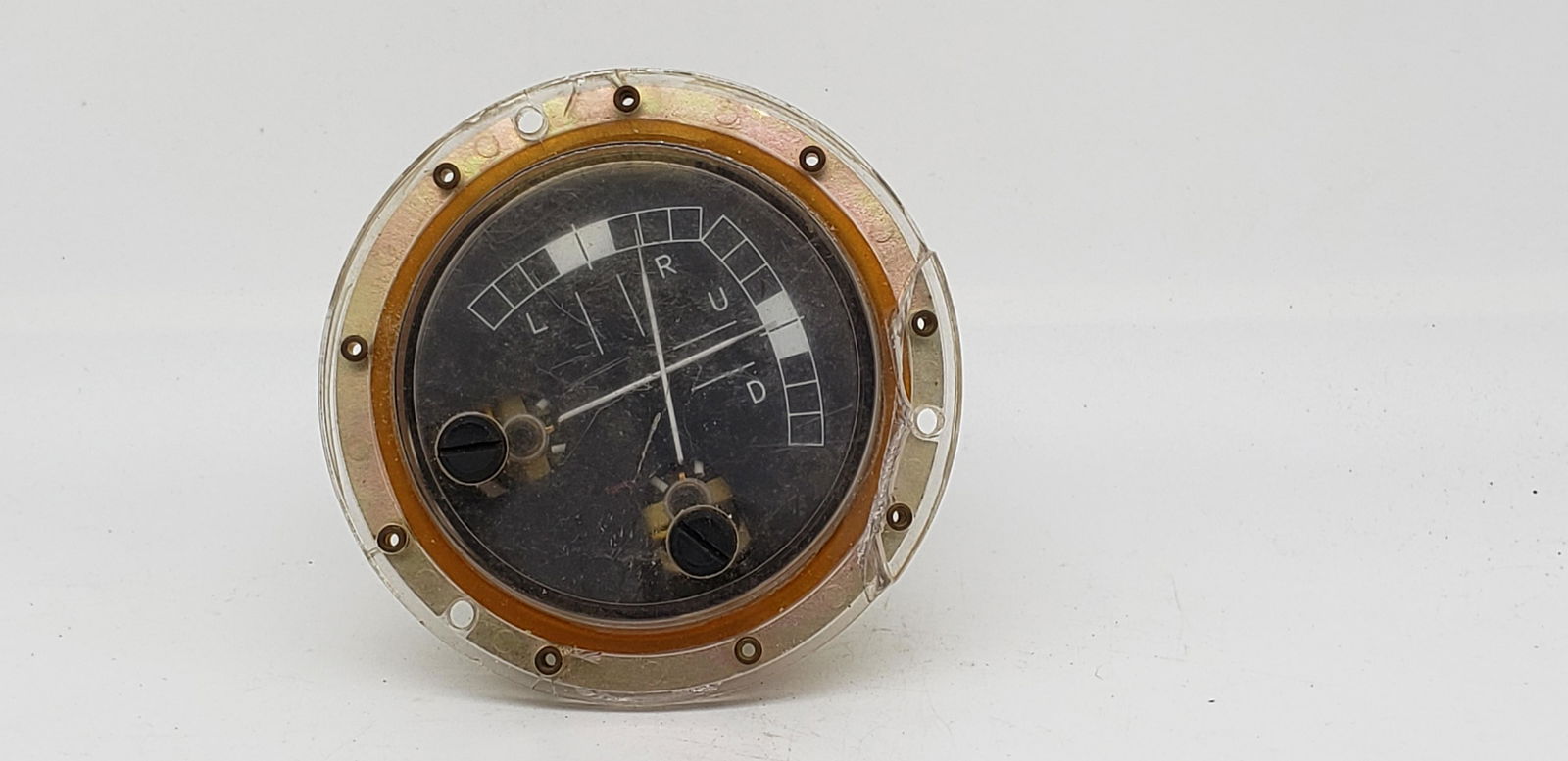 NASA FLOWN APOLLO L-R-U-D GAUGE: NASA Flown Apollo L-R-U-D Gauge Piece is 3 1/2" x 3 1/2" x 2" All items are from the Estate of Charles Bell space auction in May of 2000 All items from this Auction Located in in Hollywood Florida War