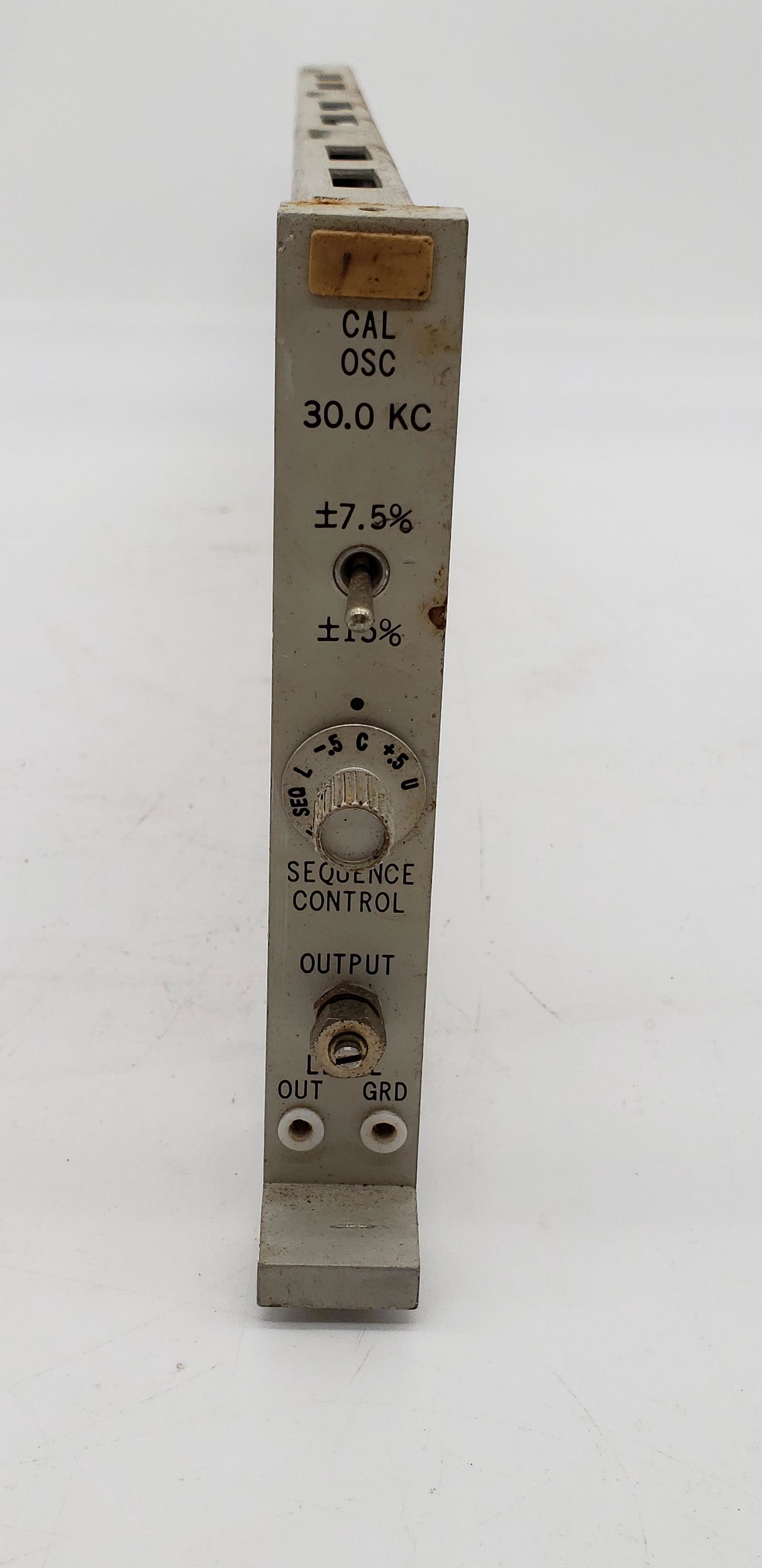 NASA APOLLO SUB CARRIER OSCILLATOR: NASA Apollo Sub Carrier Oscillator Piece is 16" x 4 1/2" x 1/4" All items are from the Estate of Charles Bell space auction in May of 2000 All items from this Auction Located in in Hollywood Florida W