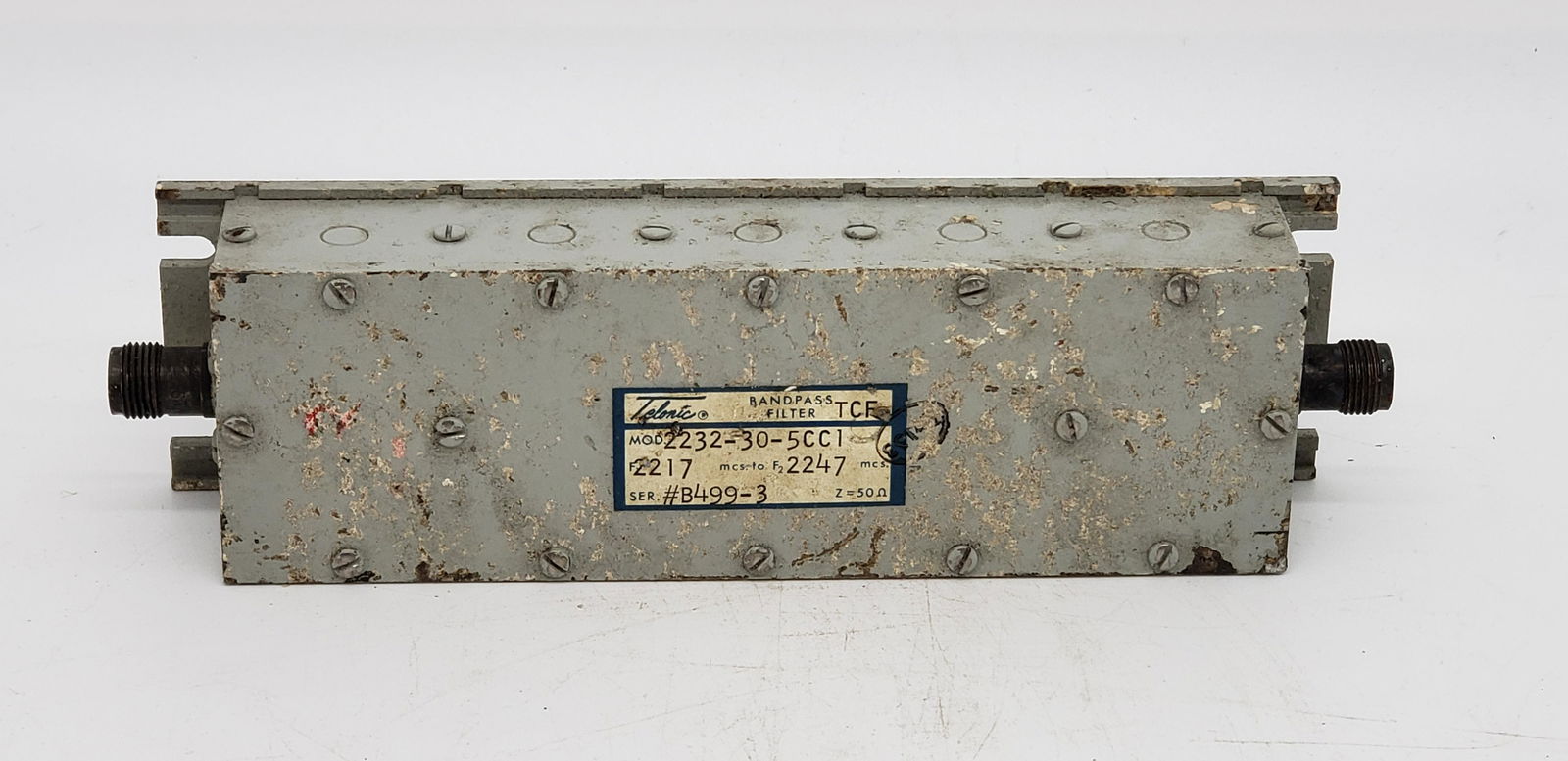 NASA APOLLO BAND PASS FILTER: NASA Apollo Band Pass Filter Piece is 7 1/4" x 1 3/4" All items are from the Estate of Charles Bell space auction in May of 2000 All items from this Auction Located in in Hollywood Florida Warehouse F