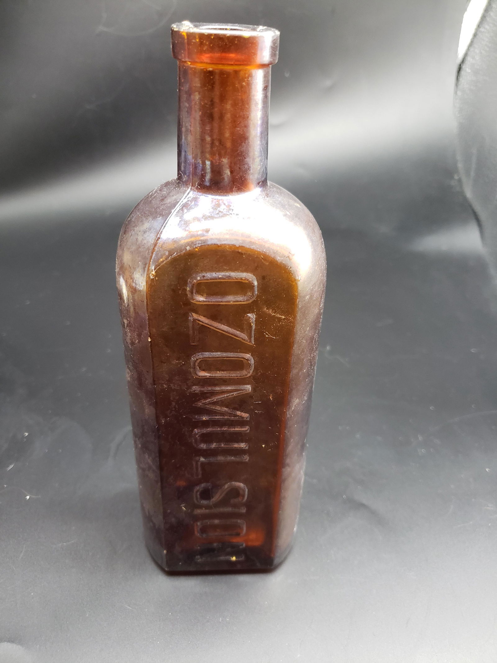 OCEAN FIND OZOMULSION BOTTLE: Ocean Find Ozomulsion Bottle Piece is 9" All items from this Auction Located in in Hollywood Florida Warehouse For Shipping Call today for quote they have item numbers and Pak Mail is available for al