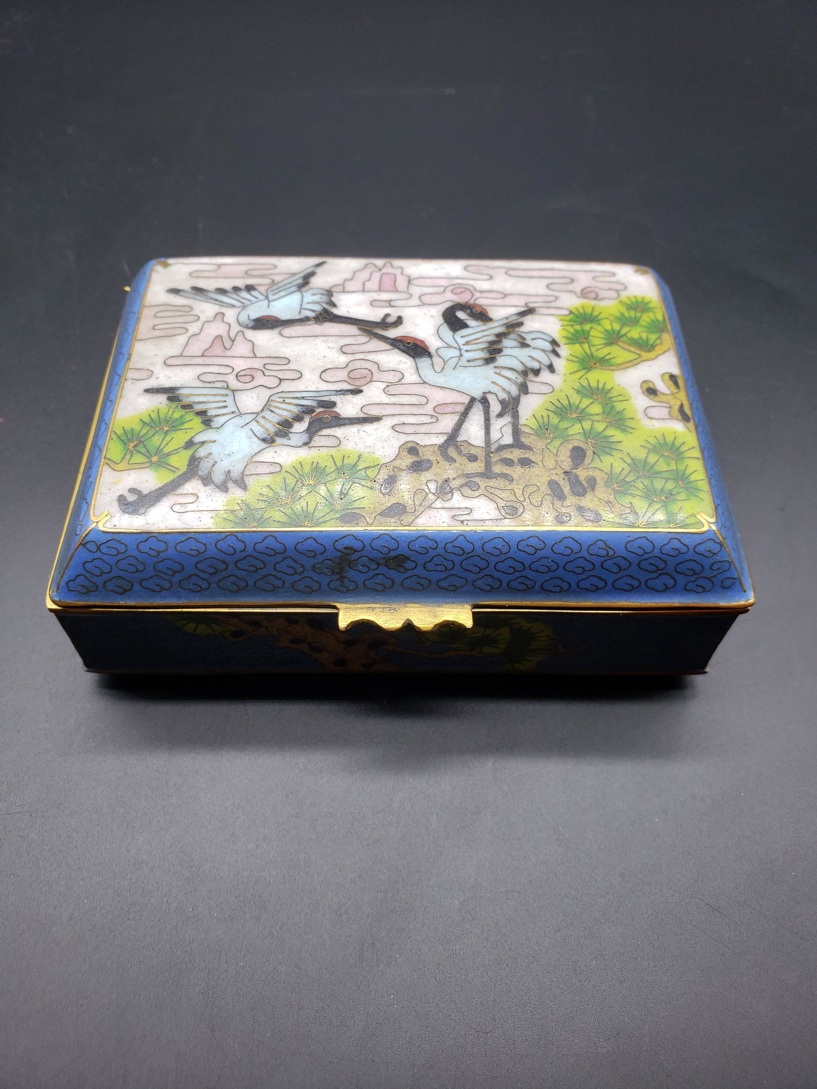 CLOISONNE BOX: Cloisonne Box Piece is 5 1/4" x 4" x 1 1/2" All items from this Auction Located in in Hollywood Florida Warehouse For Shipping Call today for quote they have item numbers and Pak Mail is available for