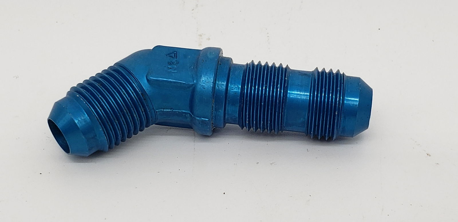 NASA APOLLO BLUE ALUMINUM SPACE FITTING: NASA Apollo Blue Aluminum Space Fitting Piece is 2 1/2" x 1/4" All items from this Auction came from the estate of Charles Bell in 2000 All items Located in in Hollywood Florida Warehouse For Shipping