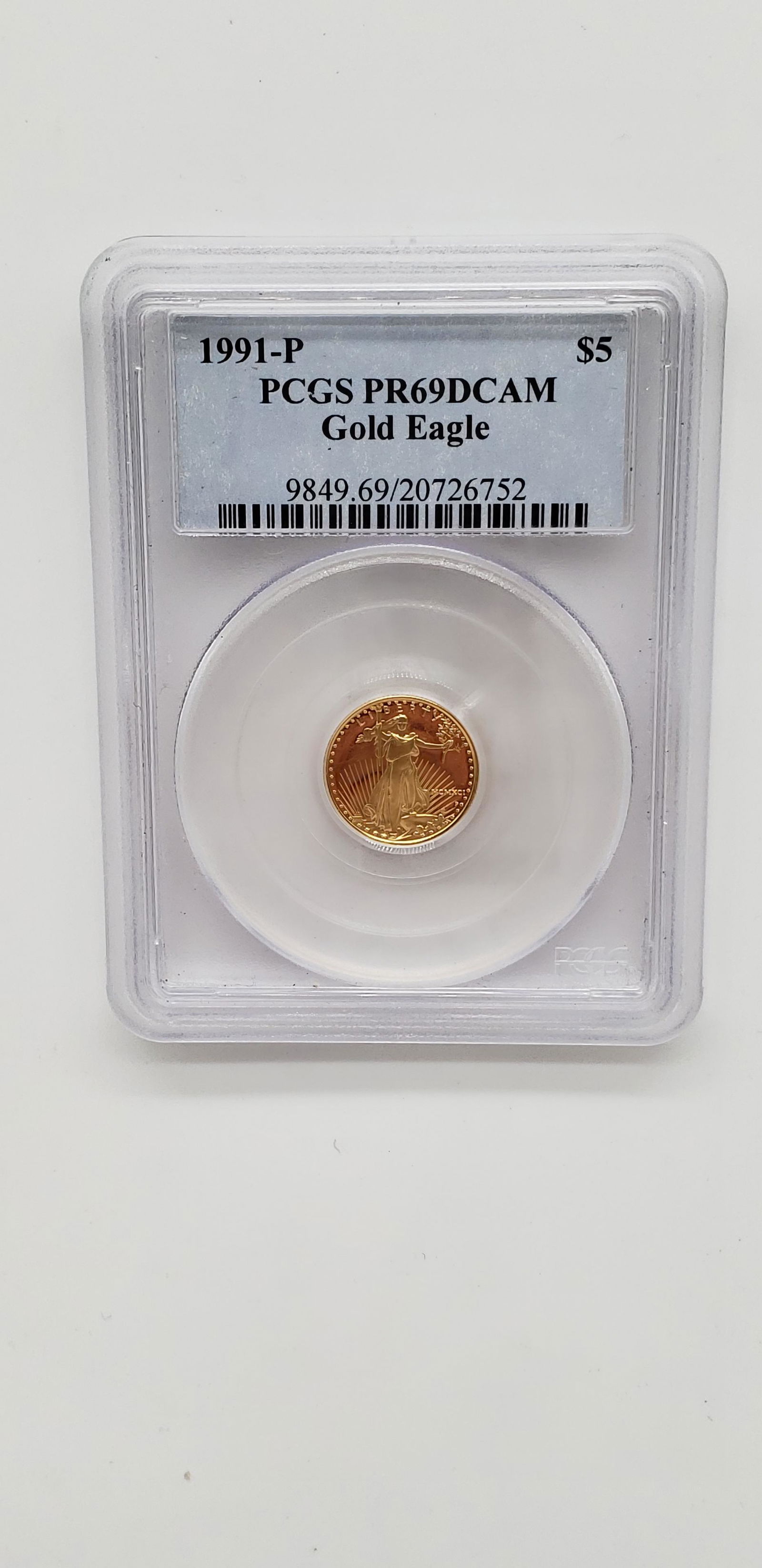 FIVE DOLLAR GOLD EAGLE COIN GRADED 1991-P (1 of 5)
