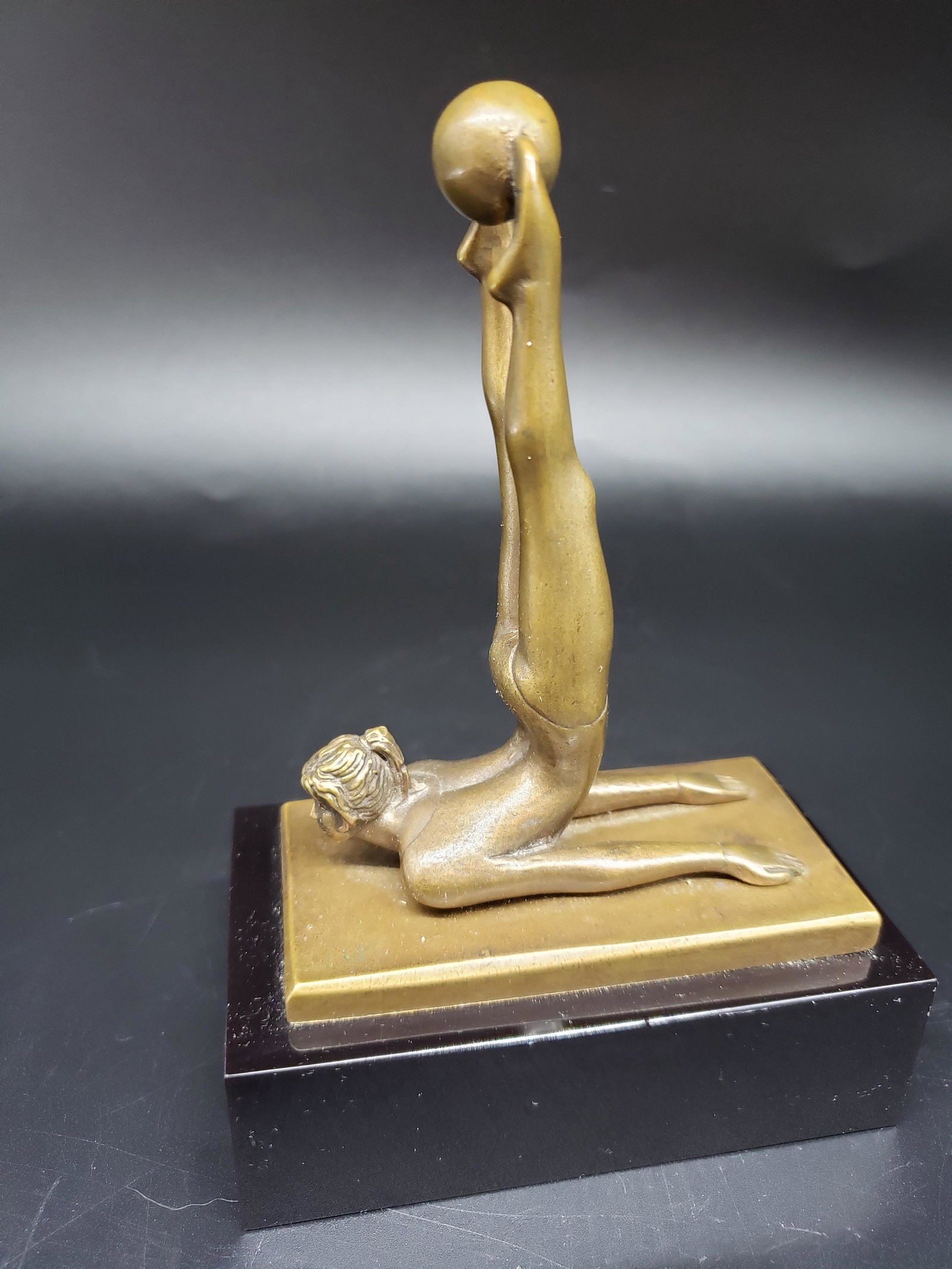 ART NOUVEAU BRONZE ACROBAT: Art Nouveau Bronze Acrobat Piece is 5 3/4" x 4" x 2 1/3" All items Located in in Hollywood Florida Warehouse For Shipping Call today for quote they have item numbers and Pak Mail is available for all 