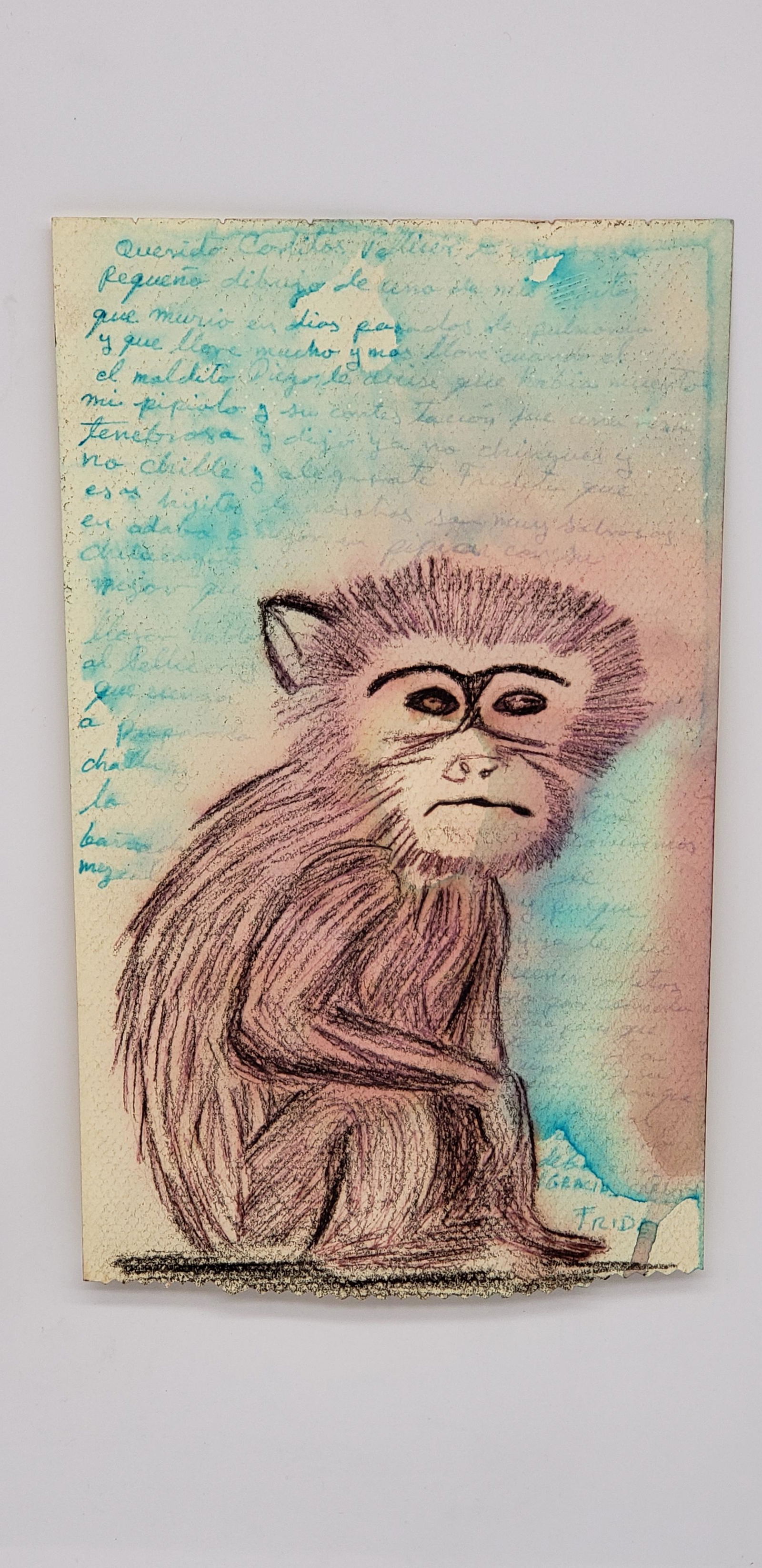 RARE FRIDA KAHLO ORIGINAL COLORED PEN AND WATERCOLOR ON (1 of 5)