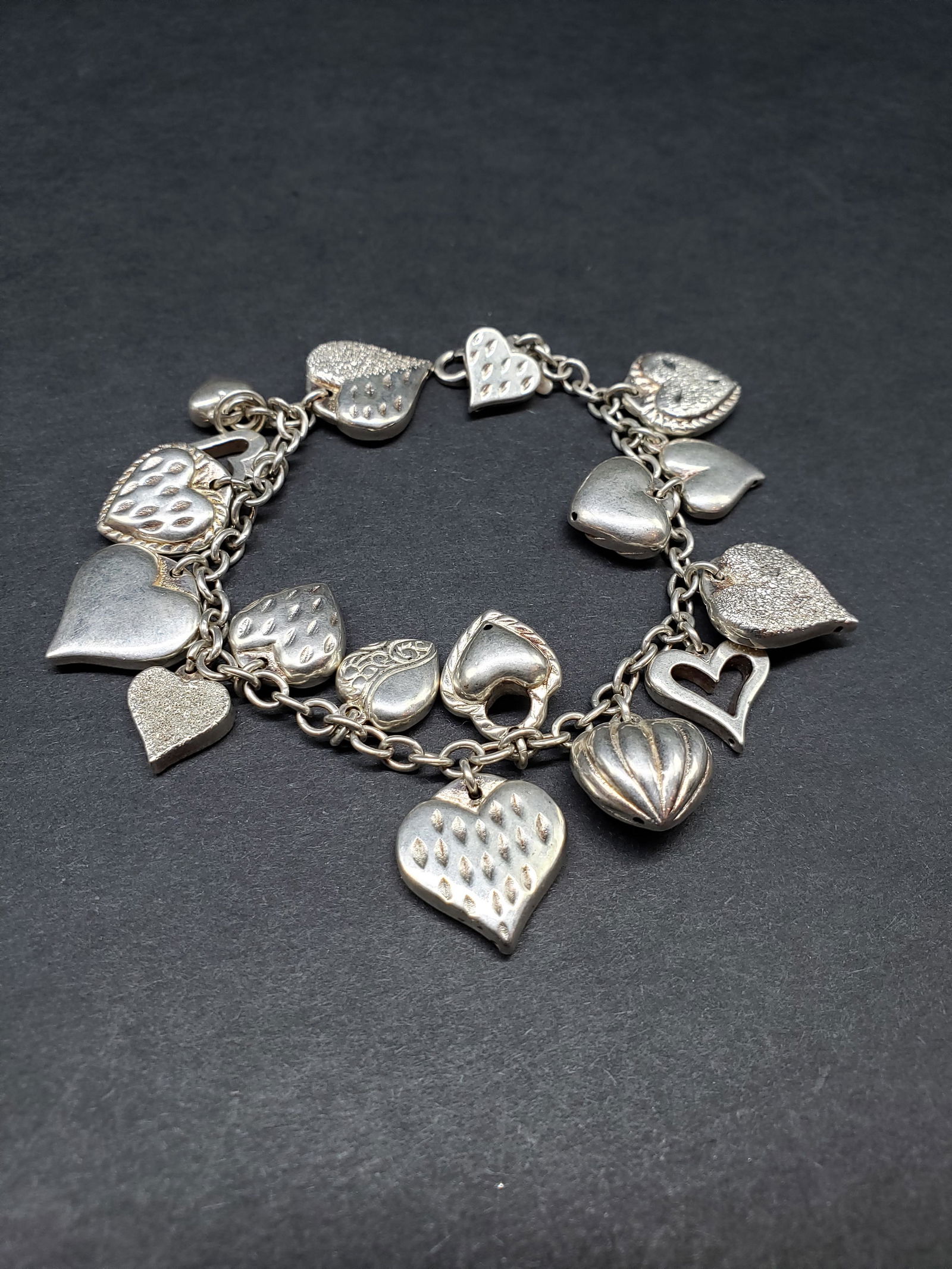 STERLING SILVER CHARM BRACELET: Sterling Silver Charm Bracelet Piece is 7 1/2" Long All items Located in in Hollywood Florida Warehouse For Shipping Call today for quote they have item numbers and Pak Mail is available for all your