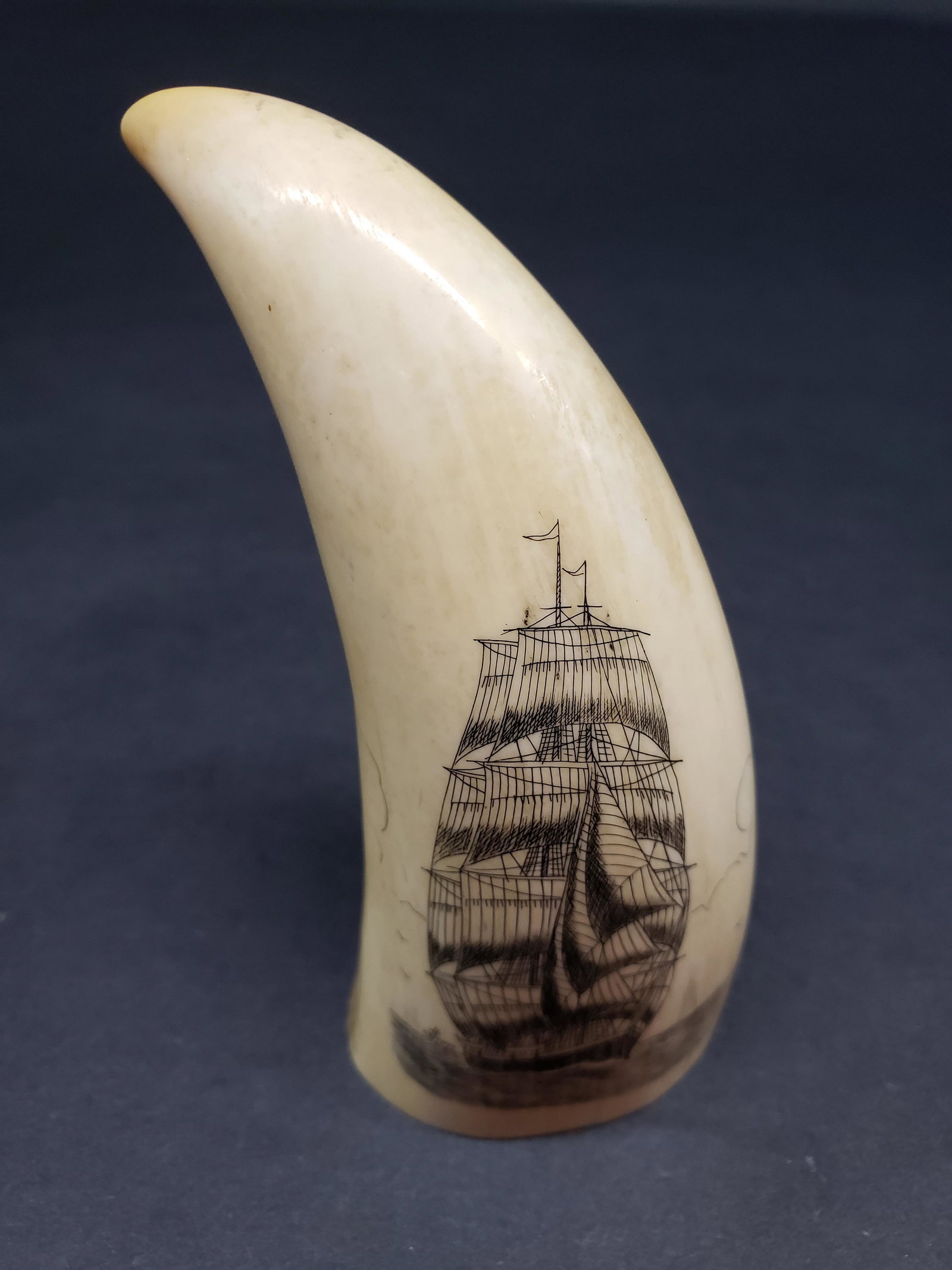19TH CENTURY HANDCARVED SCRIMSHAW: 19th Century Handcarved Scrimshaw Piece is 4 3/4" x 1 3/4" All items Located in in Hollywood Florida Warehouse For Shipping Call today for quote they have item numbers and Pak Mail is available for al