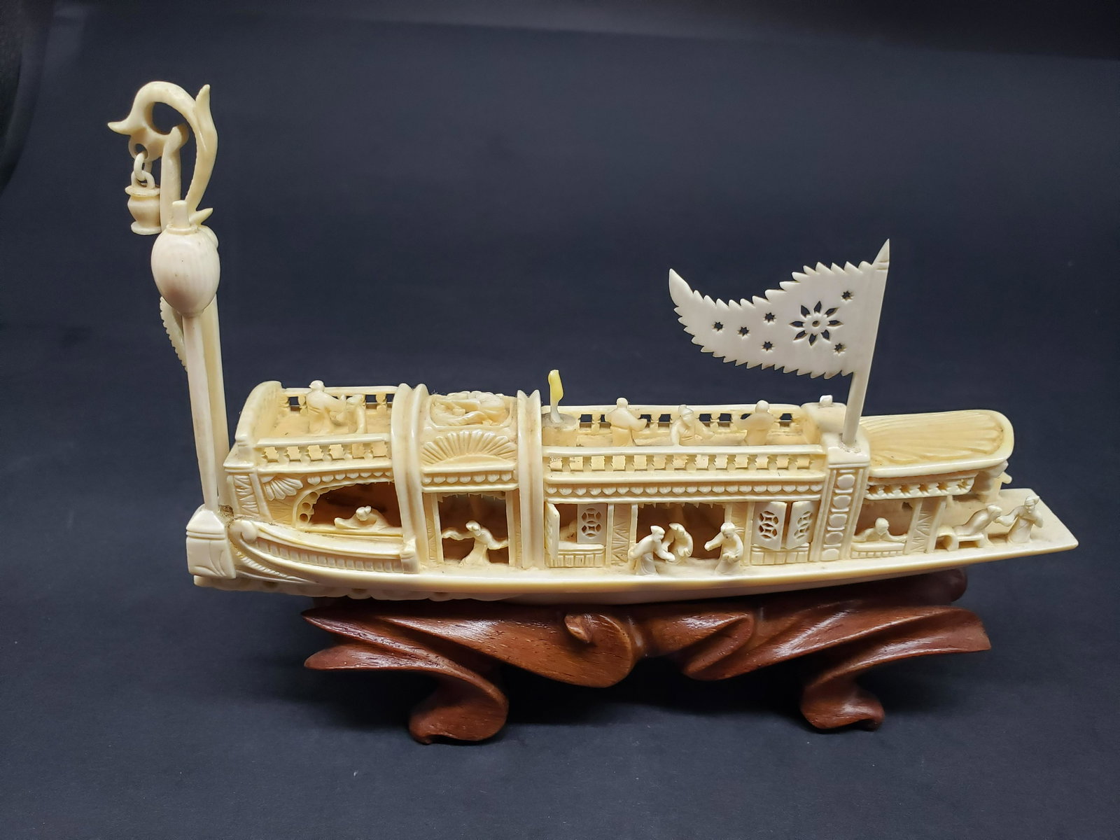 CHINESE HAND CARVED BOAT: Chinese Hand Carved Boat Piece is 7" x 5 1/2" All items Located in in Hollywood Florida Warehouse For Shipping Call today for quote they have item numbers and Pak Mail is available for all your custom