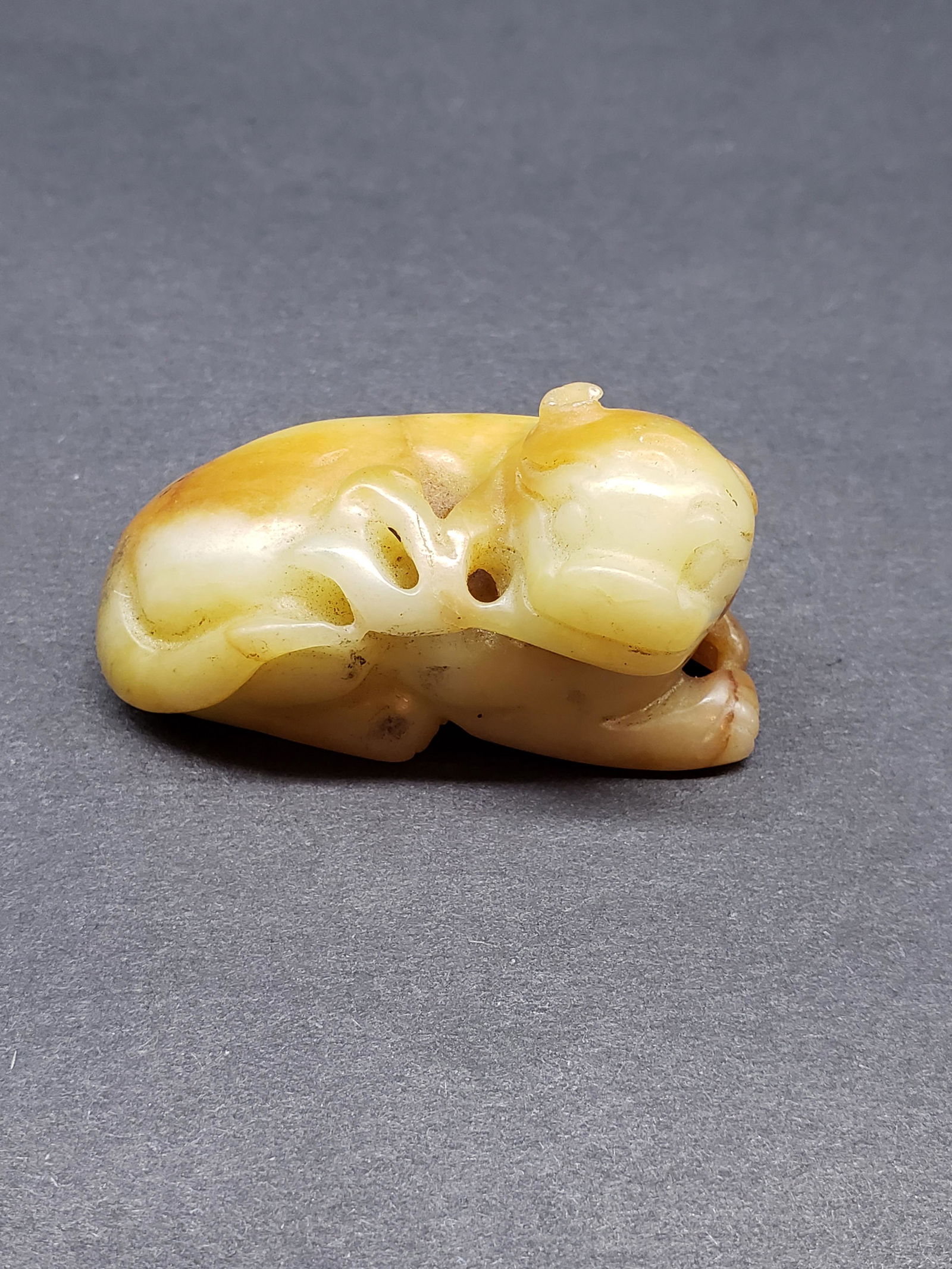 ANTIQUE CHINESE HAND CARVED STONE FOO DOG (1 of 3)