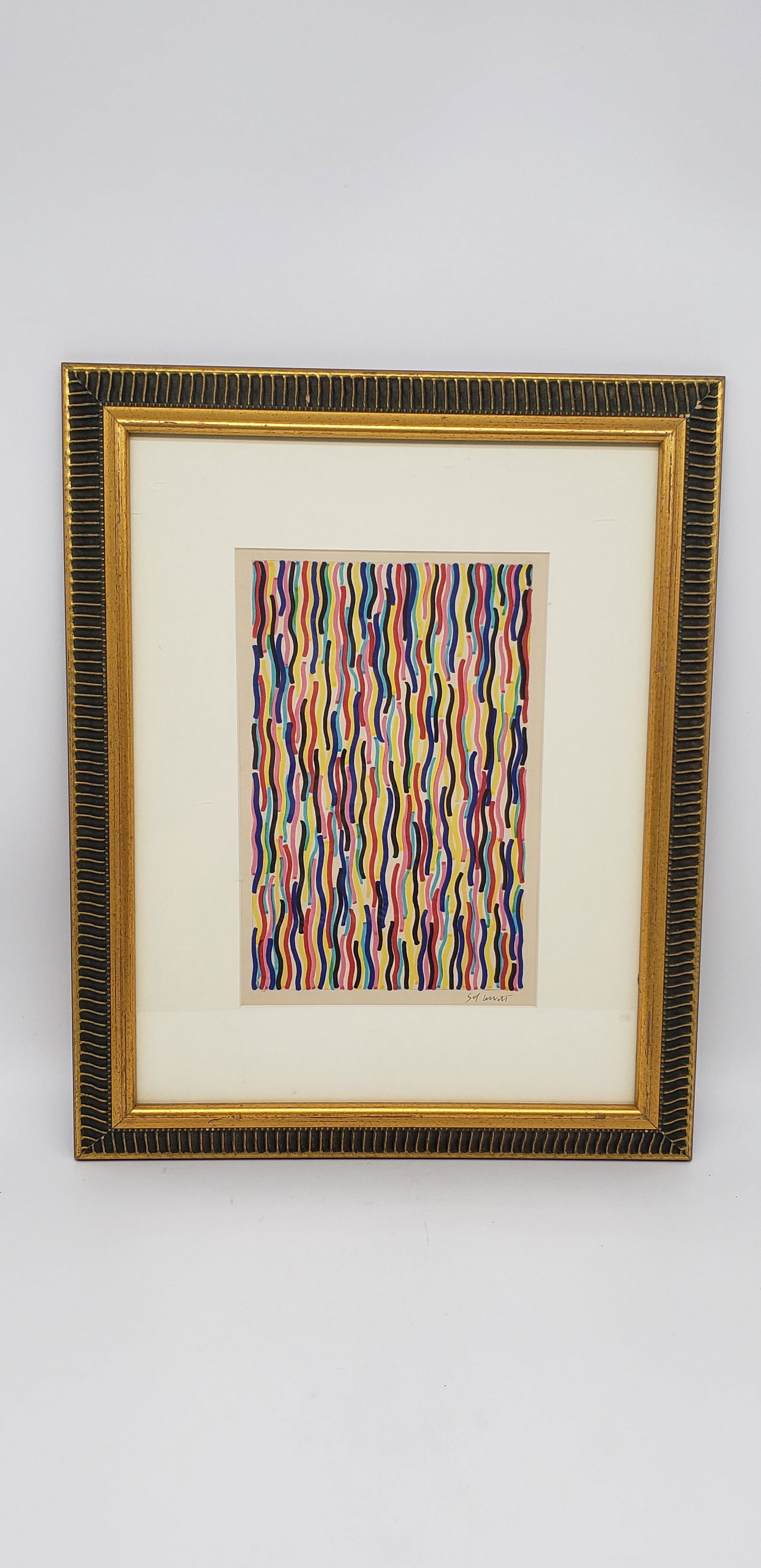 SOL LEWITT GOUACHE ON PAPERBOARD SIGNED (1 of 4)