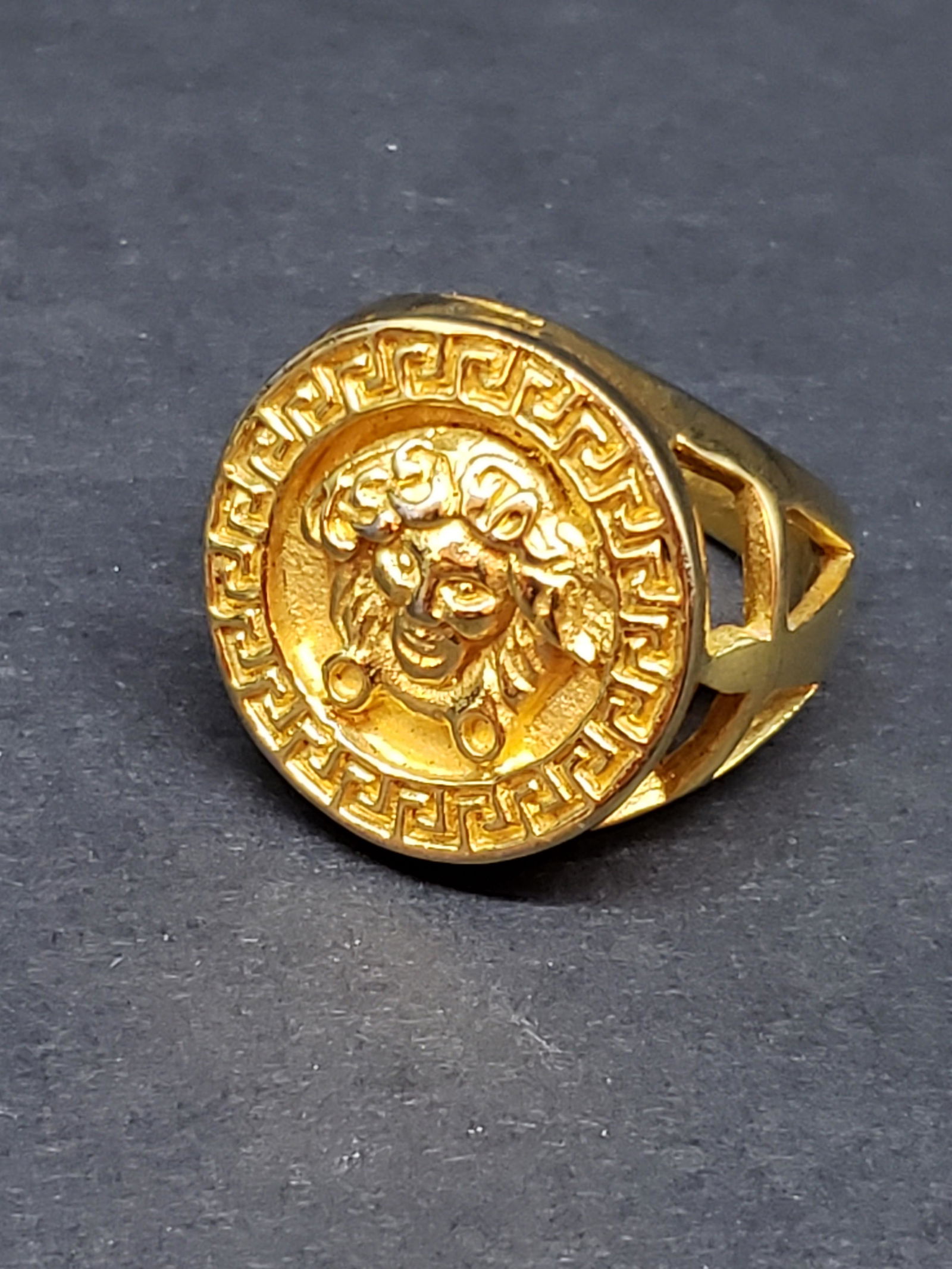 VERSACE STERLING SILVER RING WITH GOLD WASH (1 of 3)