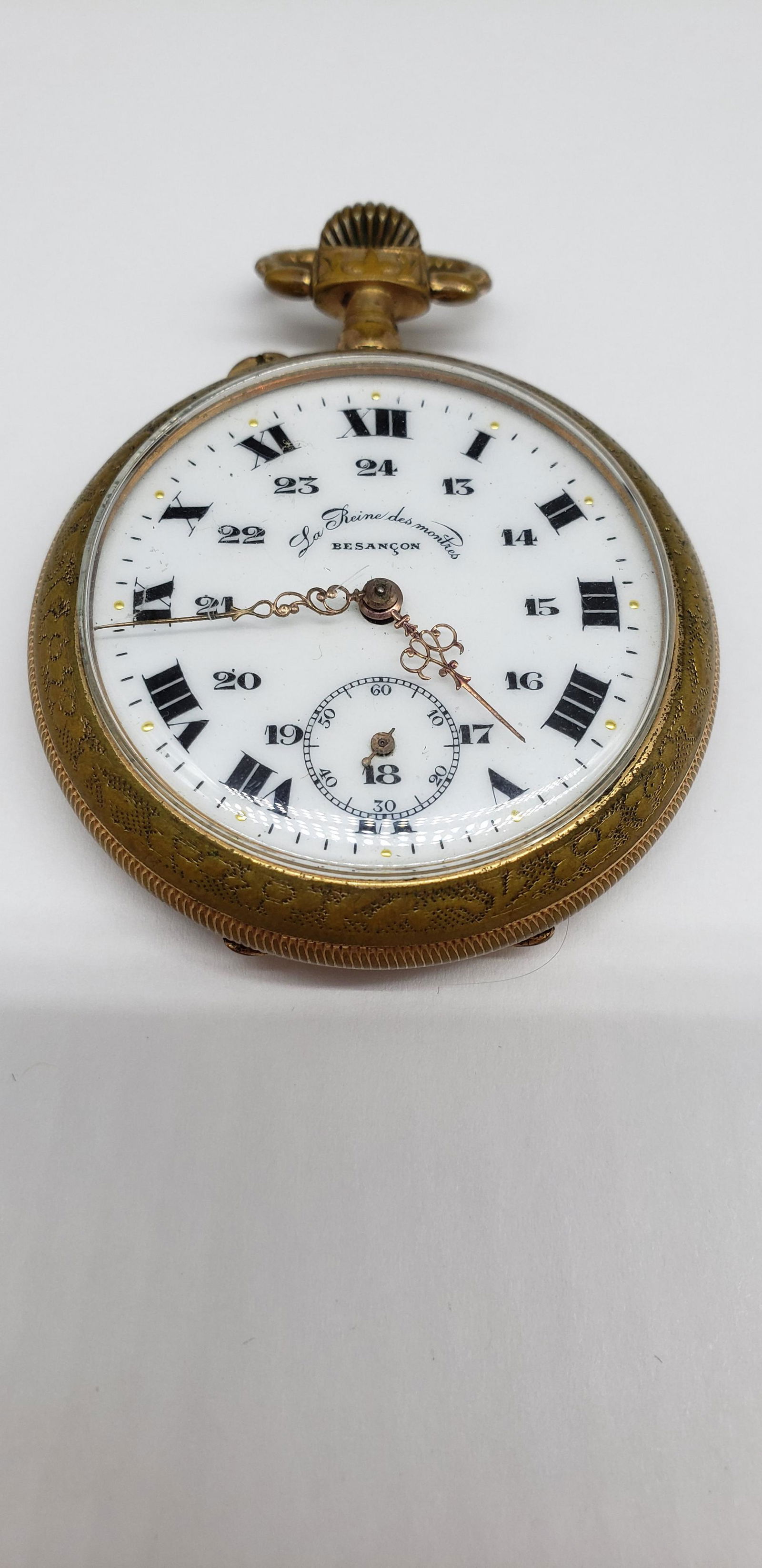 LAR LAREINE DES MONTRES BESANCON POCKET WATCH WORKING (1 of 5)
