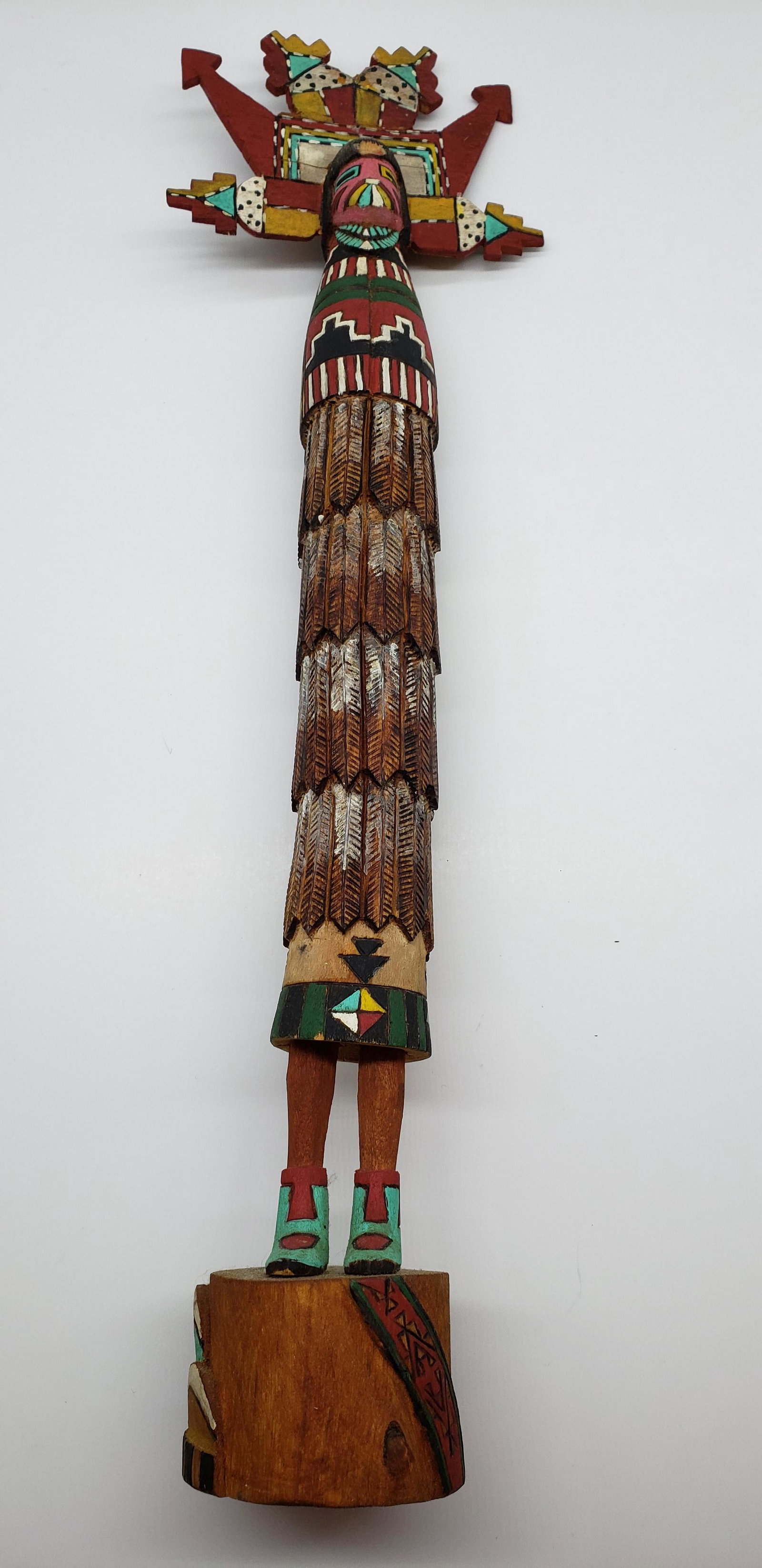 KACHINA DOLL ANDREA AUGUH POLACCAARIZ: Kachina Doll Andrea Auguh Polaccaariz Piece is 17" x 4 1/2" All items Located in in Hollywood Florida Warehouse For Shipping Call today for quote they have item numbers and Pak Mail is available for a