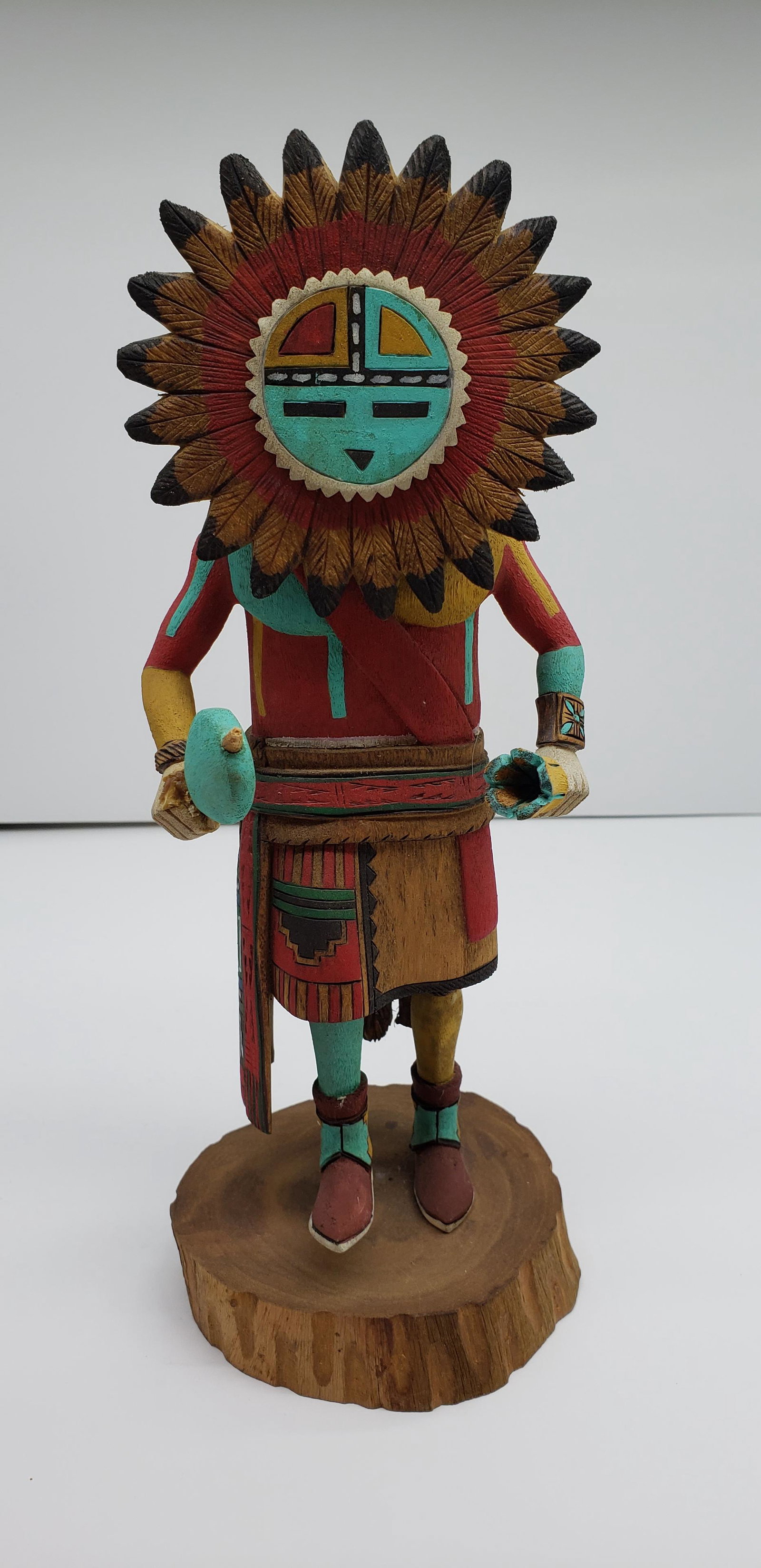 KACHINA DOLL ALEXANDER R. YONVELLA SR.: Kachina Doll Alexander R. Yonvella Sr. Hopi Tena Tawa/Sun Kachina Piece is 10 1/2" x 4" All items Located in in Hollywood Florida Warehouse For Shipping Call today for quote they have item numbers and
