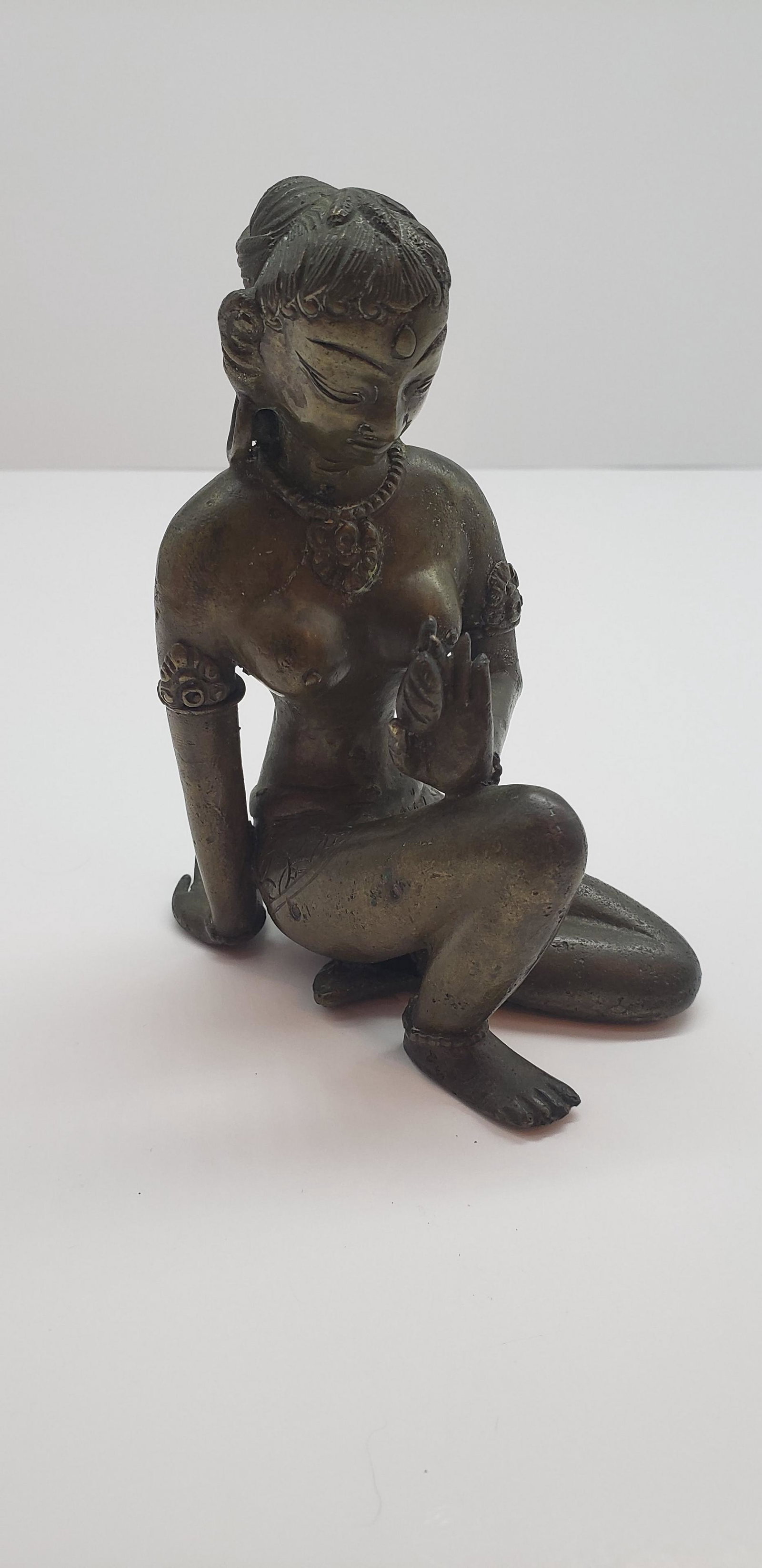 18TH CENTURY BRONZE INDIAN GODDESS: 18th Century Bronze Indian Goddess 4 3/4" x 3 1/2" x 3" All items Located in in Hollywood Florida Warehouse For Shipping Call today for quote they have item numbers and Pak Mail is available for all y
