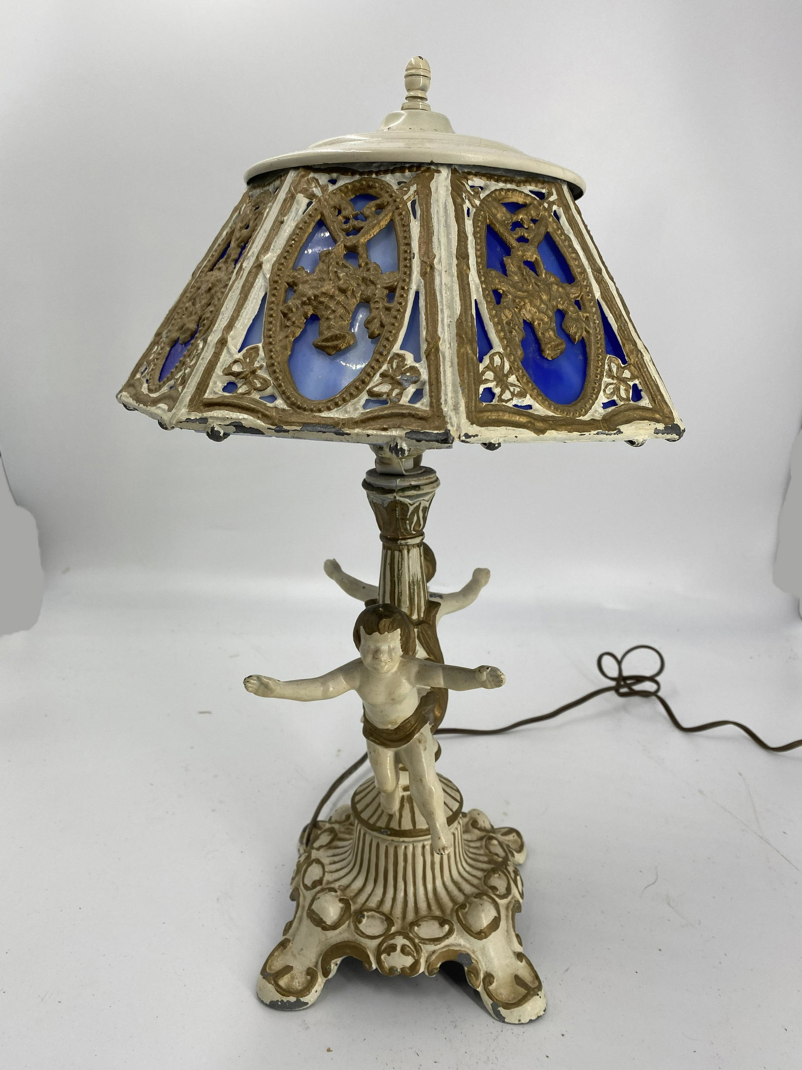 VINTAGE CAST IRON CHERUB LAMP WORKS (1 of 5)