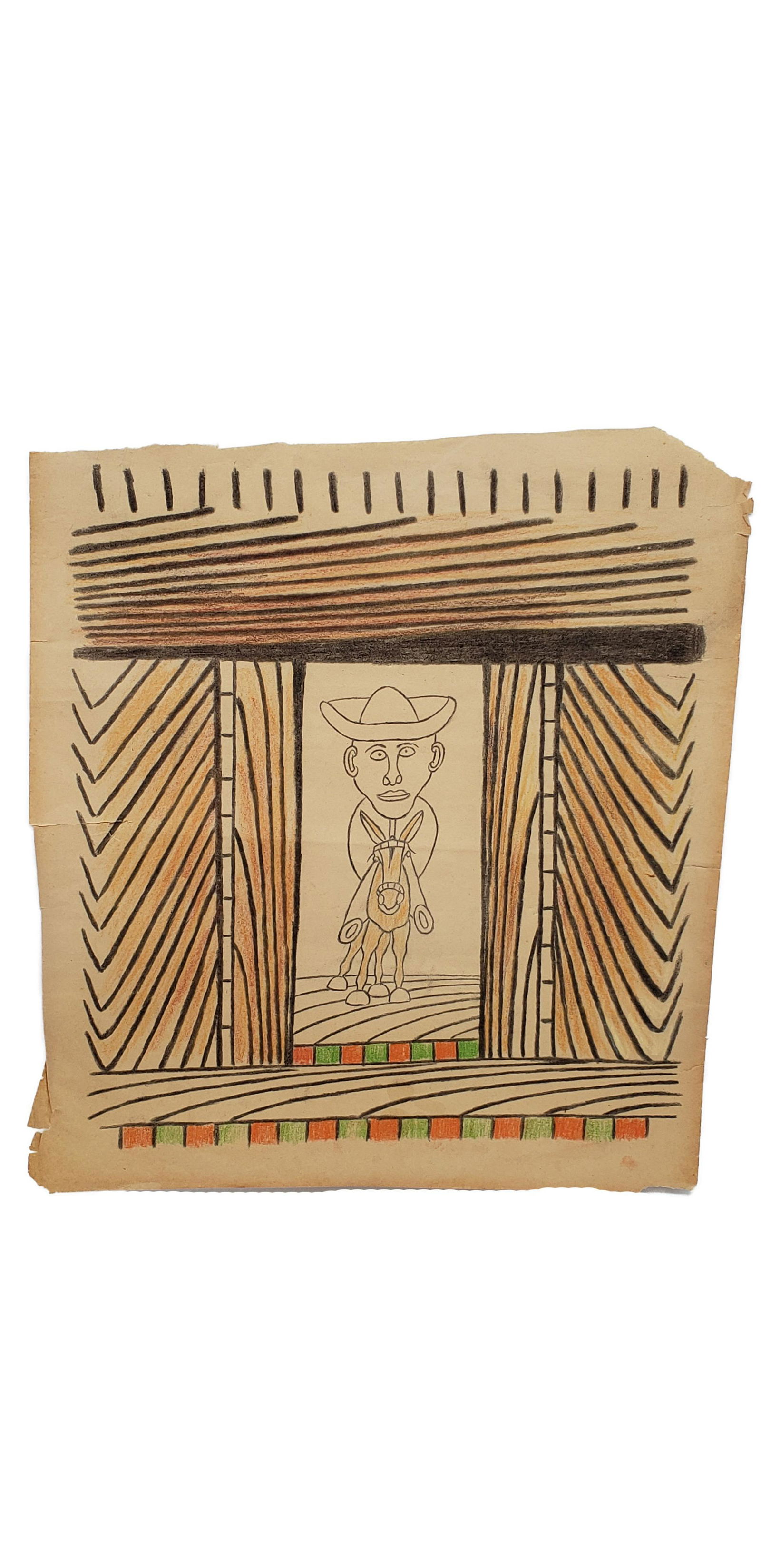 UNKNOWN ARTIST COLORED PENCIL ON PAPER (1 of 1)