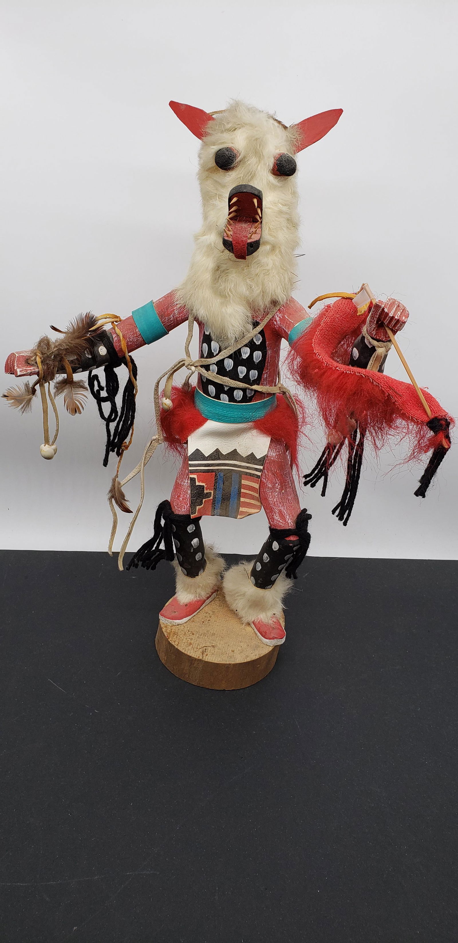 NATIVE AMERICAN KACHINA DOLL SIGNED BEAR KACHINA M. (1 of 4)