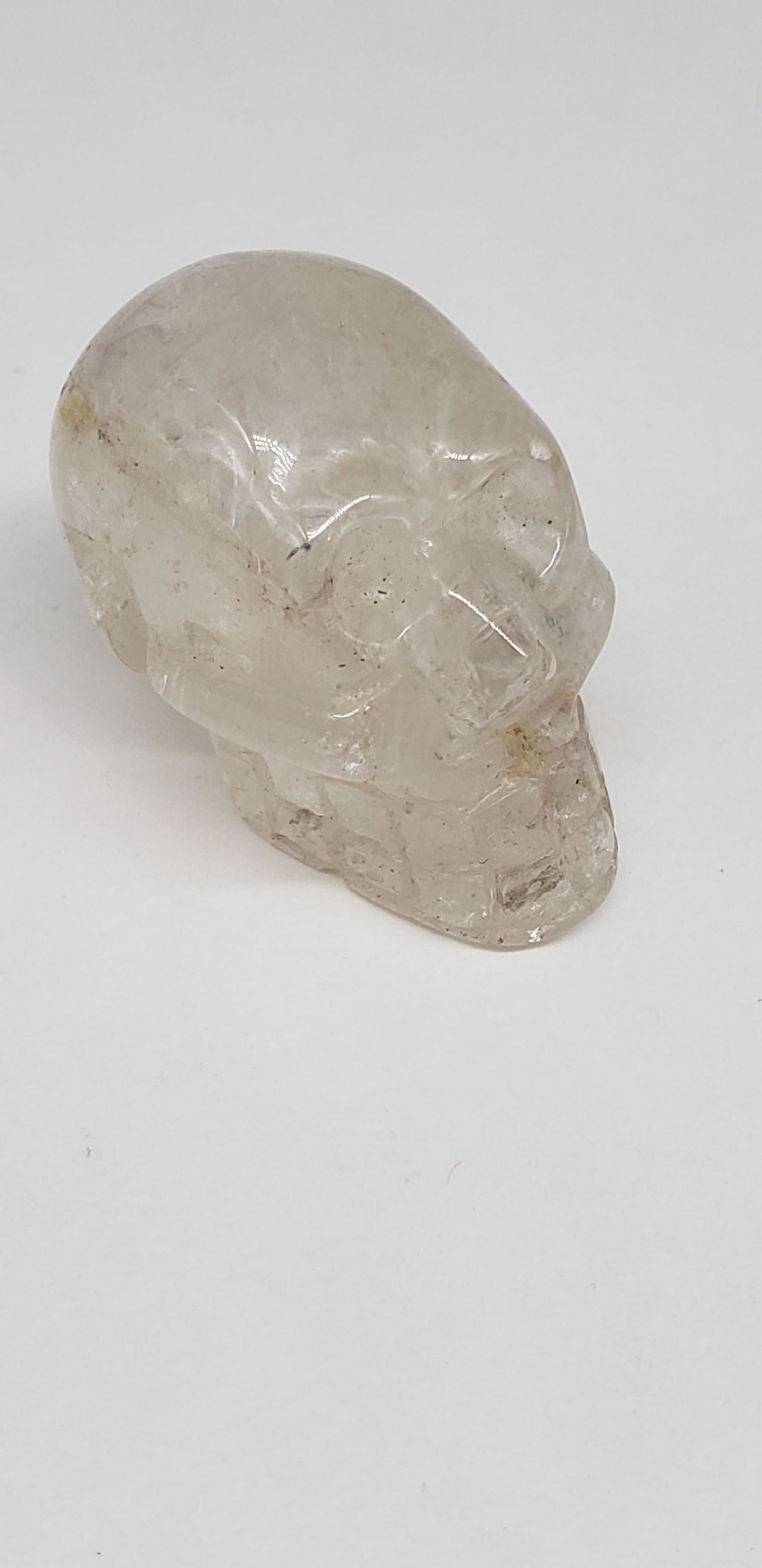 ANTIQUE HAND CARVED WHITE QUARTZ SKULL (1 of 3)