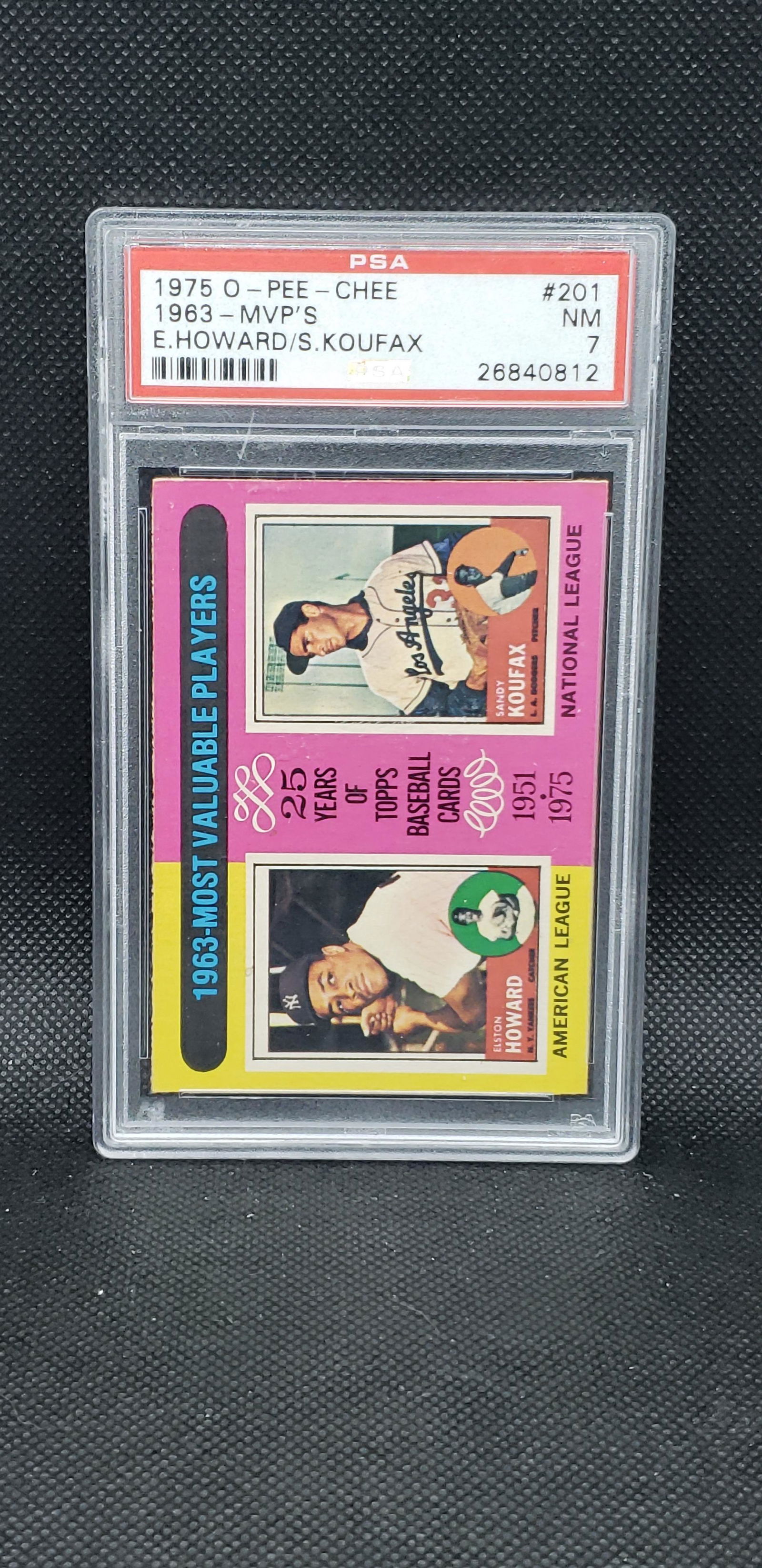 PSA 1975 O-PEE-CHEE 1963 MVP'S E. HOWARD/S. KOUFAX (1 of 2)