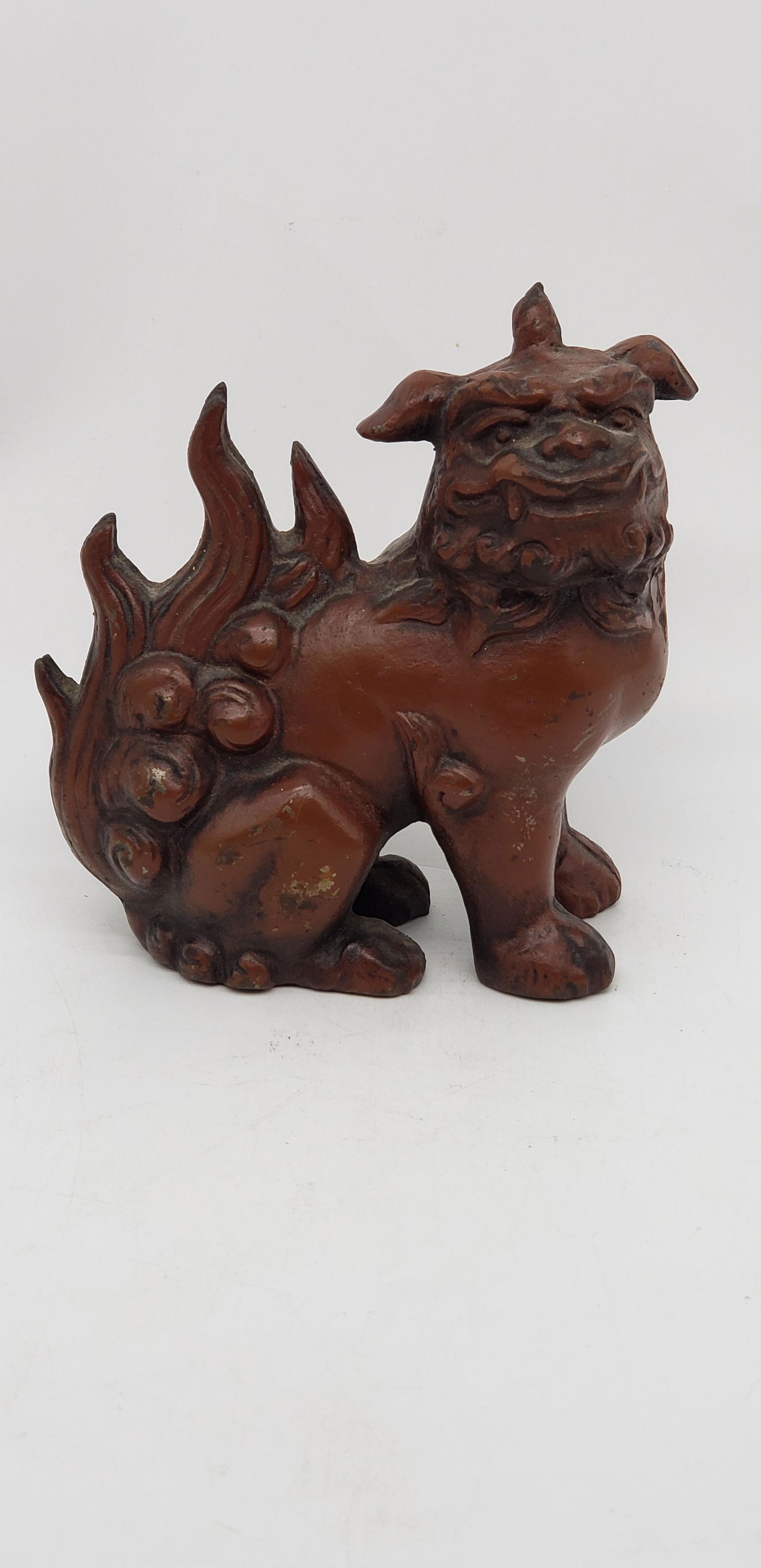 VINTAGE CHINESE METAL FOO DOG (1 of 5)