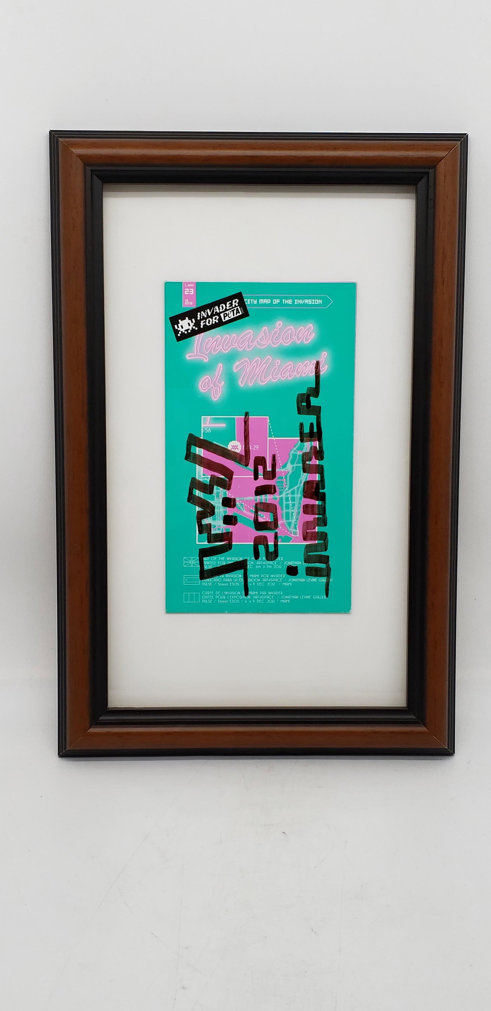 CITY MAP OF MIAMI INVASION "INVADER FOR PETA" CARD (1 of 3)