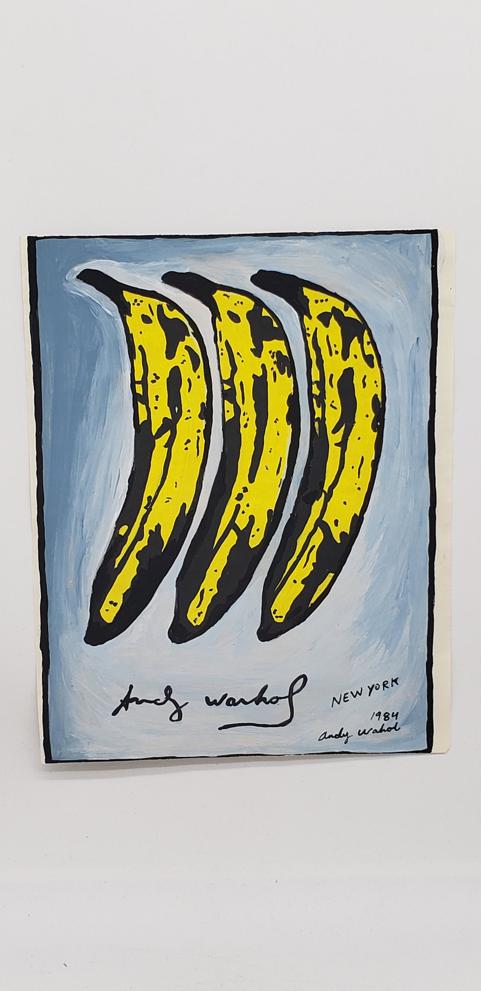 ANDY WARHOL GOUACHE ON PAPER: ANDY WARHOL GOUACHE ON PAPER. SIGNED AND DATED 1984. NEW YORK. ANDY WARHOL FOUNDATION STAMP ON VERSO ALONG WITH NEW YORK ART GALLERY STAMP. 10" X 8" All items Located in Hollywood Florida Warehouse. T