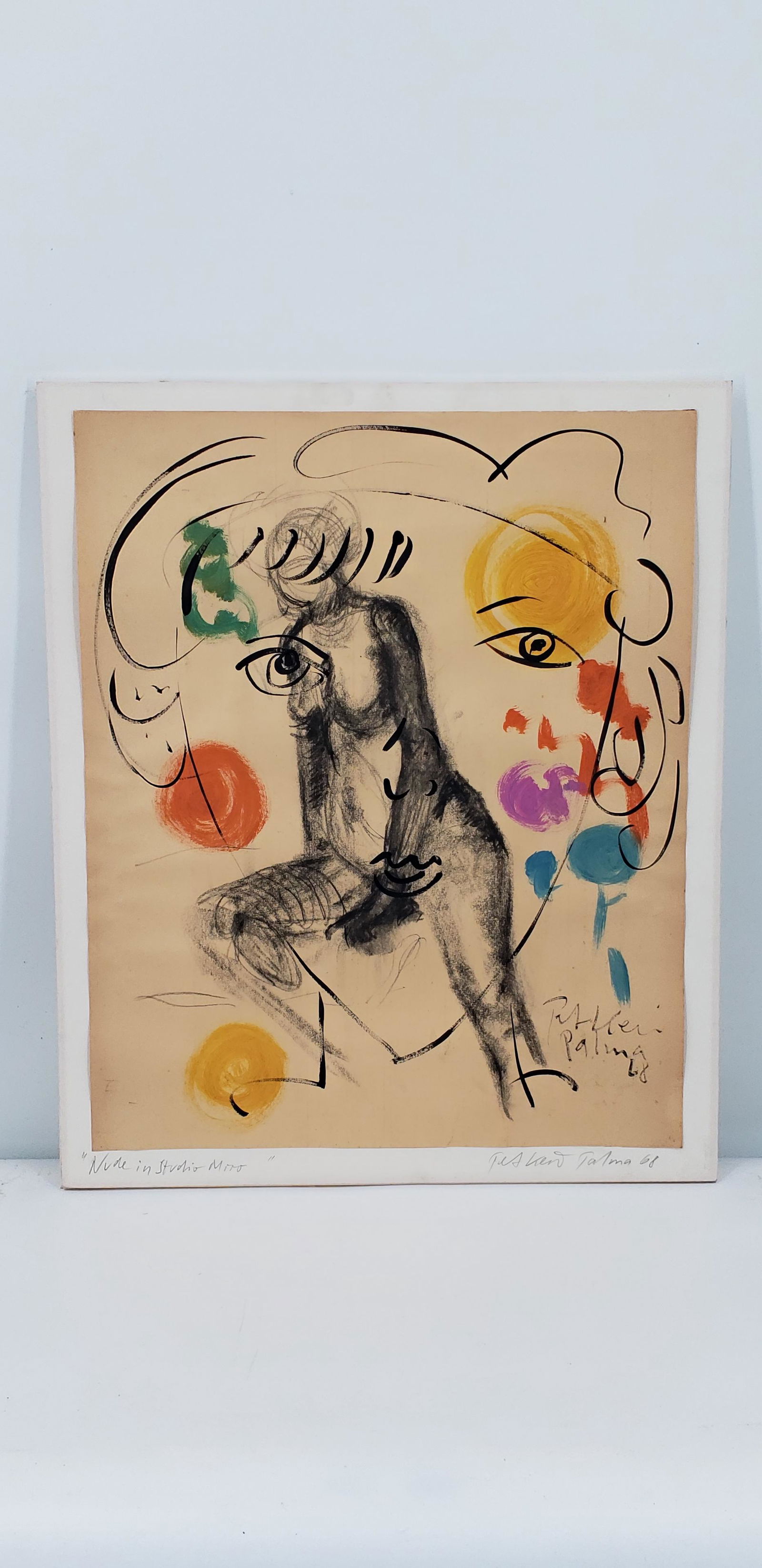 PETER KEIL OIL AND CHARCOAL ON PAPER TITLED "NUDE IN: PETER KEIL GERMANY. OIL AND CHARCOAL ON PAPER TITLED "NUDE IN STUDIO MIRO" SIGNED 1968. 22" X 18" All items Located in Hollywood Florida Warehouse. Thank you for your inquiry about shipping your preci