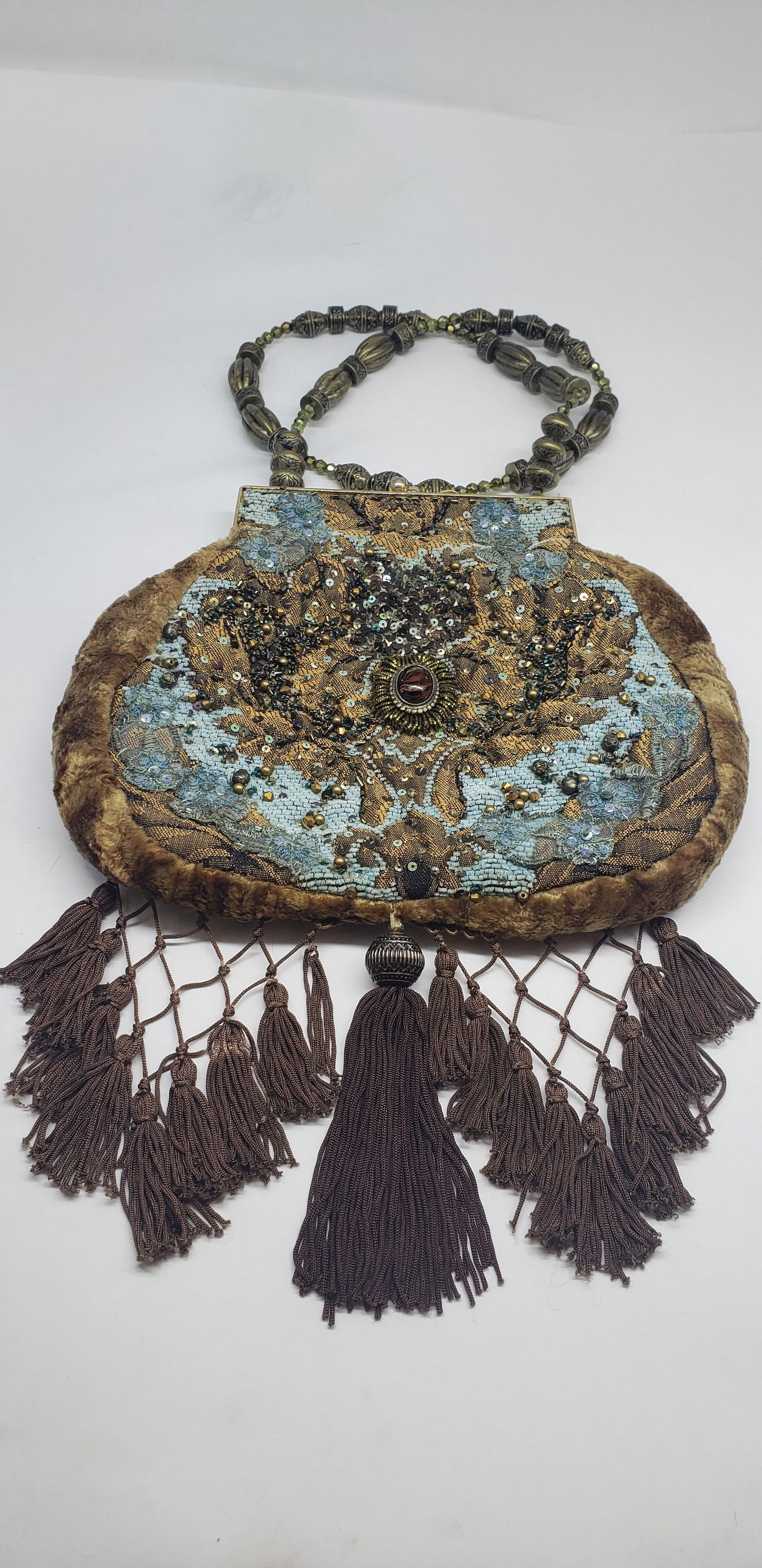 VINTAGE MARY FRANCES BEADED HANDBAG WITH TASSELS (1 of 9)