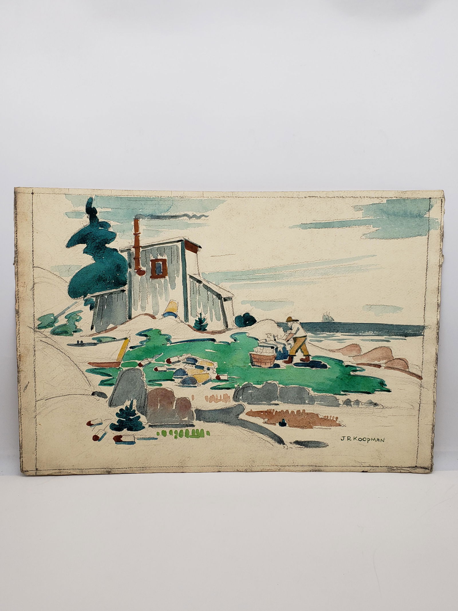 JOHN R. KOOPMAN WATERCOLOR ON PAPER SIGNED (1 of 4)
