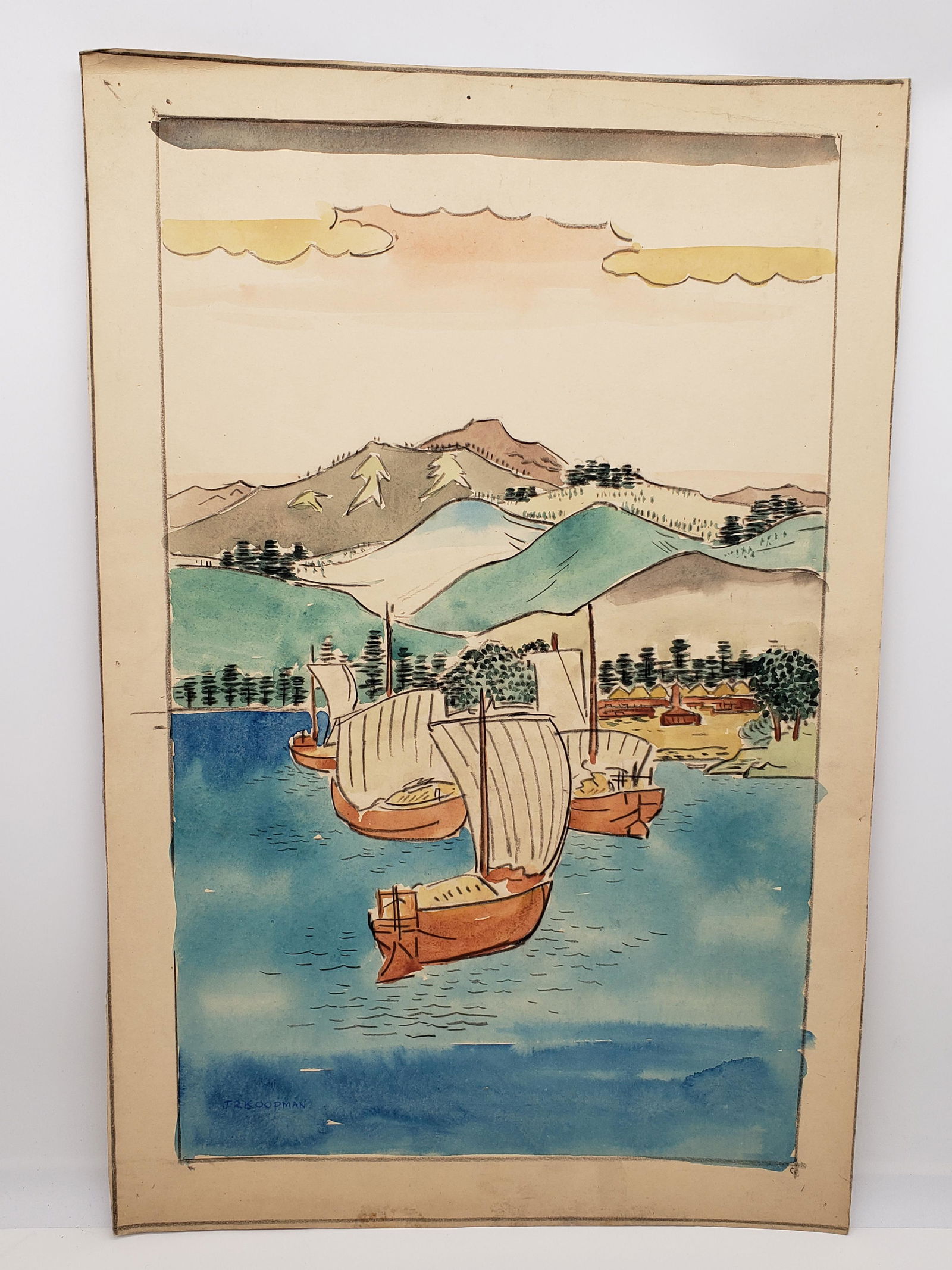 JOHN R. KOOPMAN WATERCOLOR ON PAPER SIGNED (1 of 4)