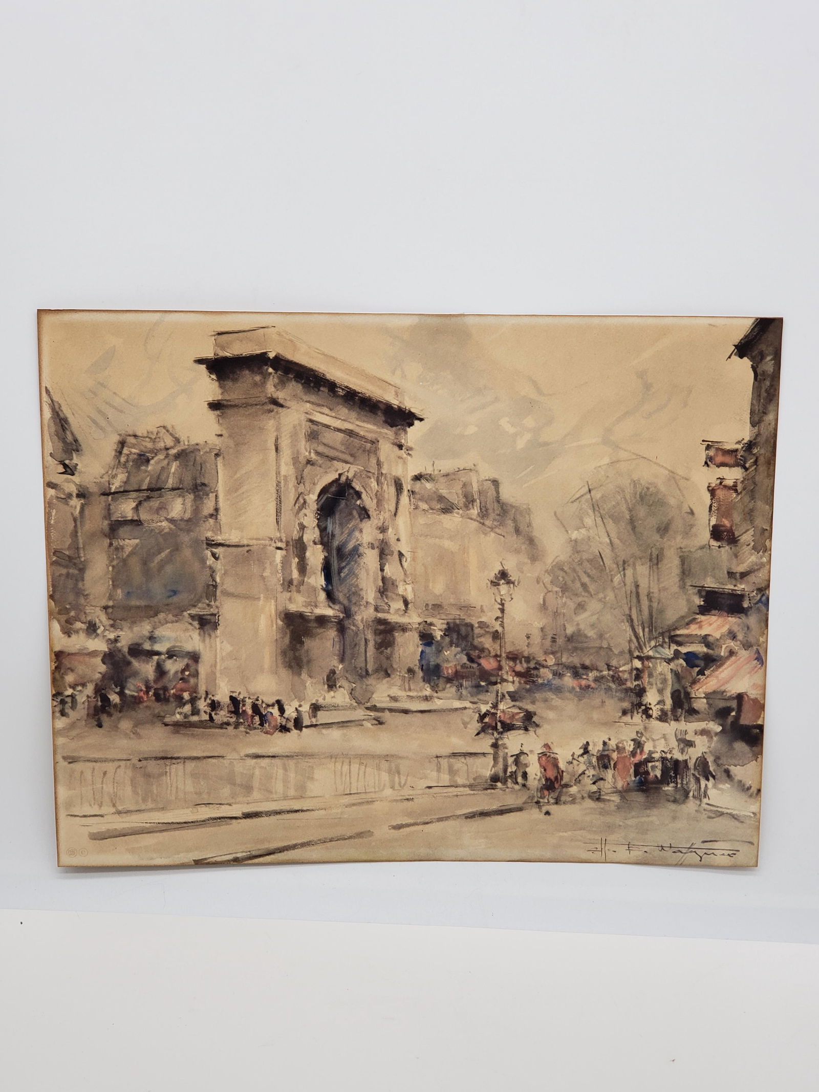 UNKNOWN ARTIST COLORED PRINT ON PAPER (1 of 4)