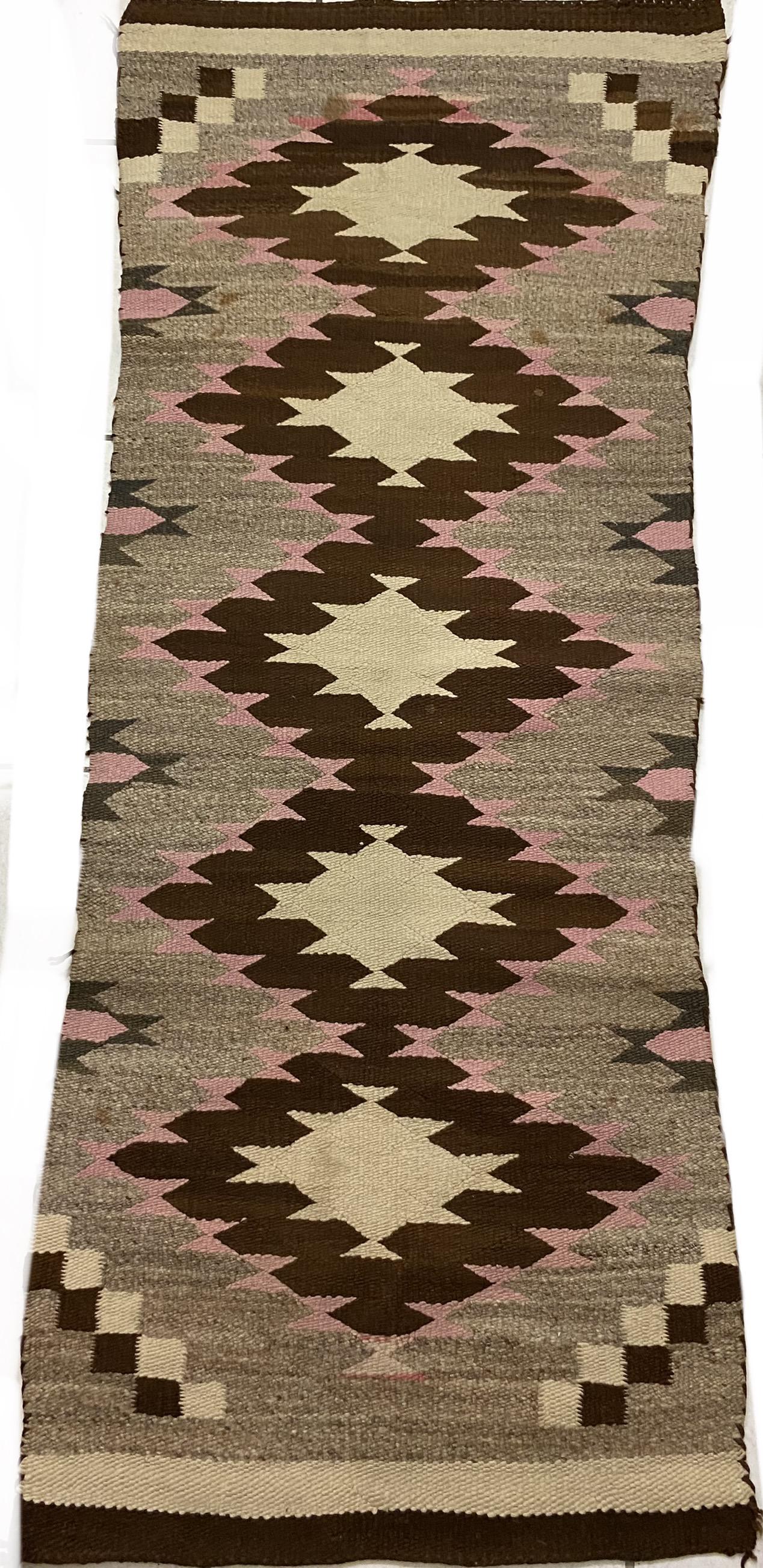 NAVAJO REGIONAL GEOMETRIC VEGETABLE DYE RUG RUNNER (1 of 3)
