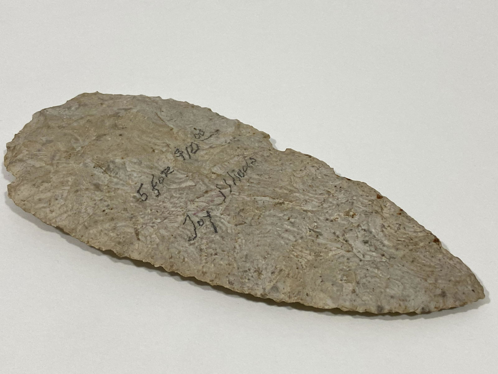 PRE-COLUMBIAN NATIVE AMERICAN ARROWHEAD FLINT SPEAR (1 of 2)