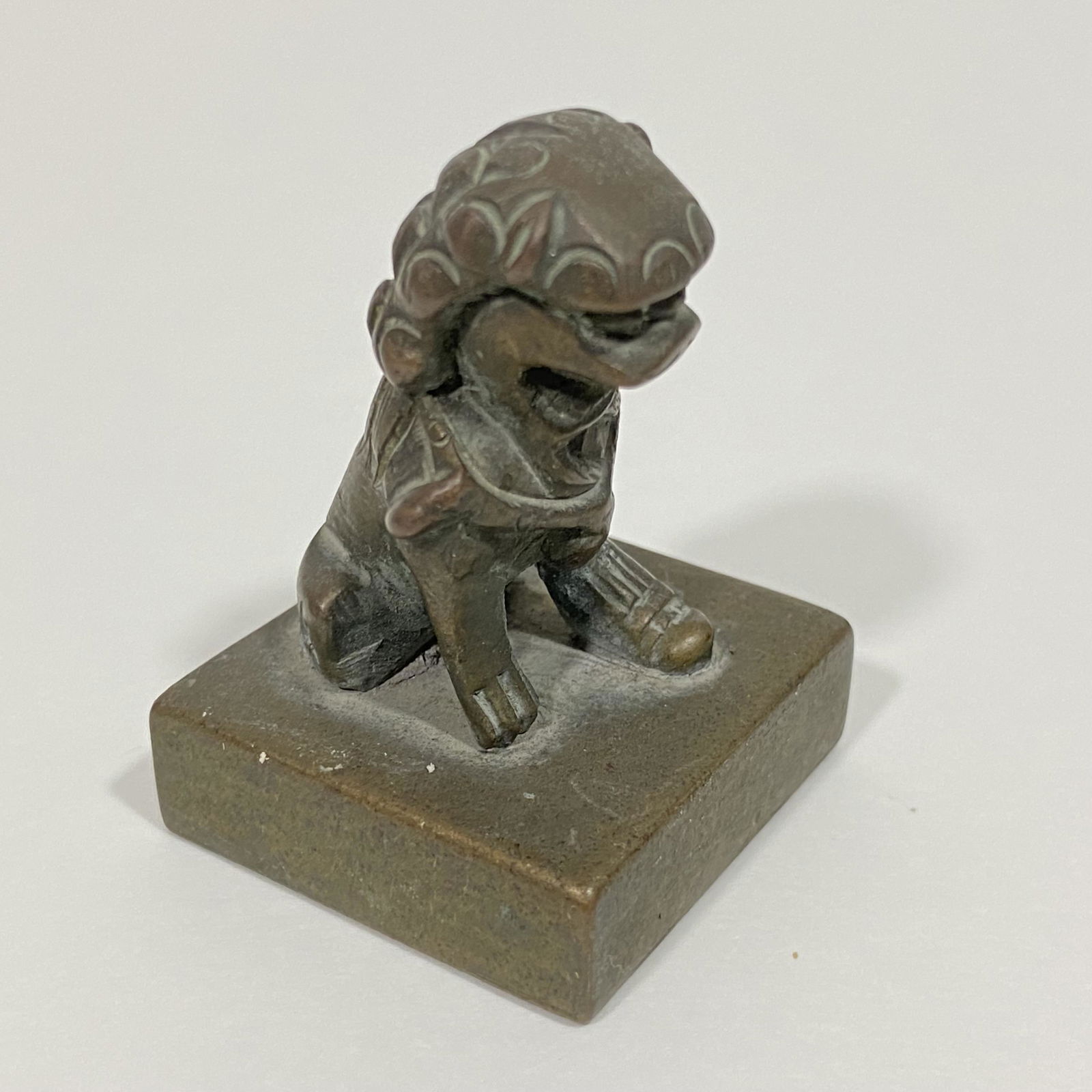 CHINESE BRONZE FOO DOG LION CHOP STAMP WAX SEAL (1 of 5)