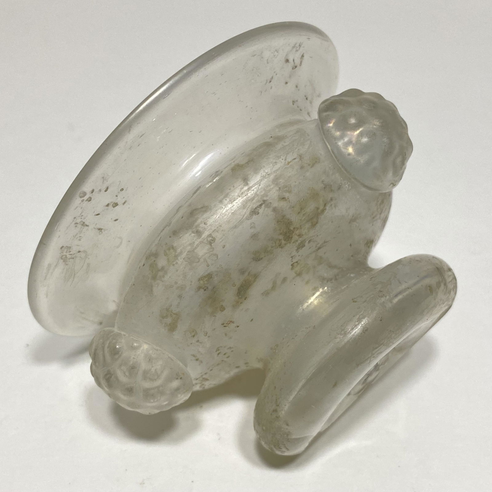 MINIATURE ROMAN GLASS FOOTED VASE (1 of 4)