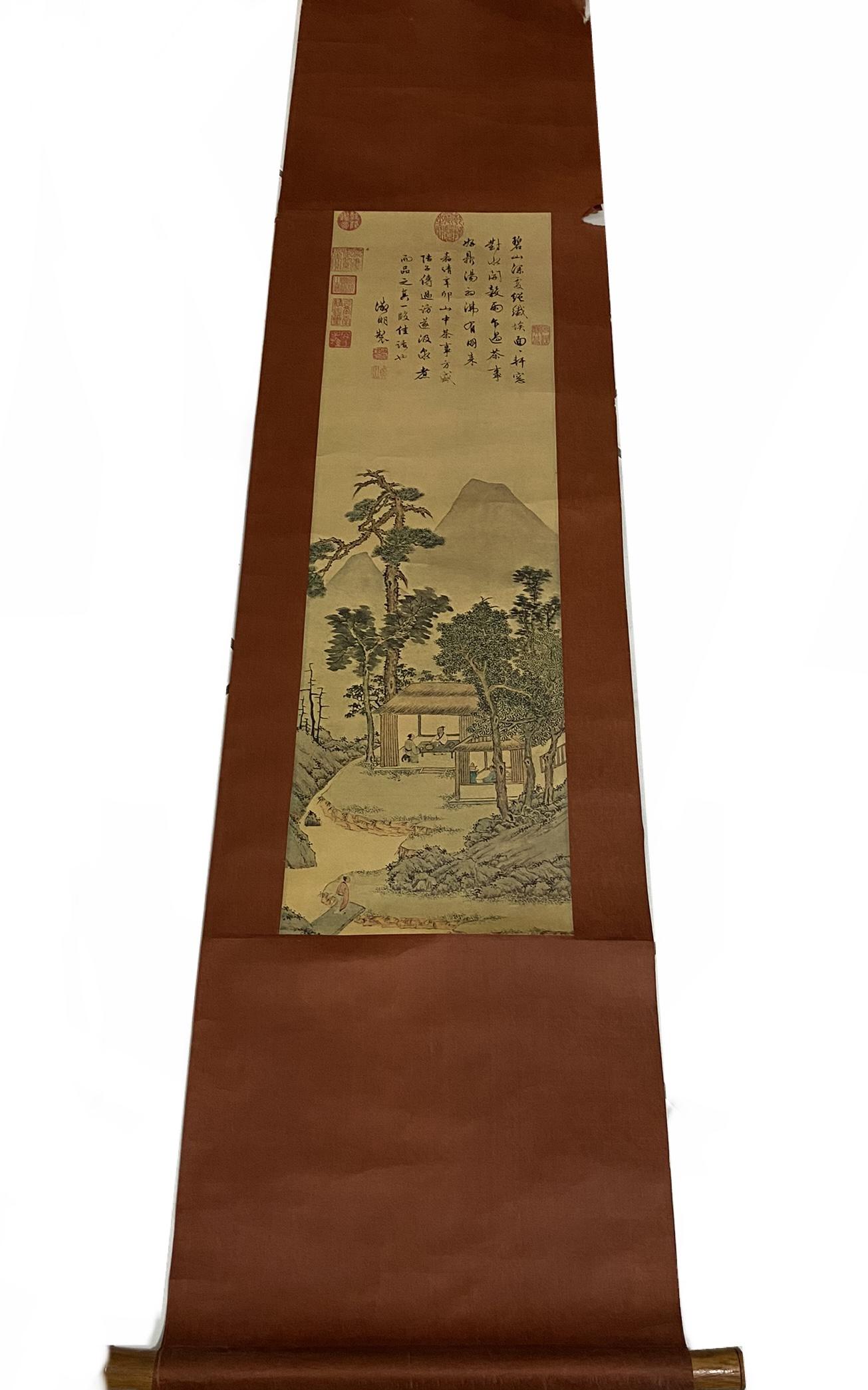 ANTIQUE JAPANESE HANGING WALL SCROLL W/CALIGRAPHY (1 of 10)