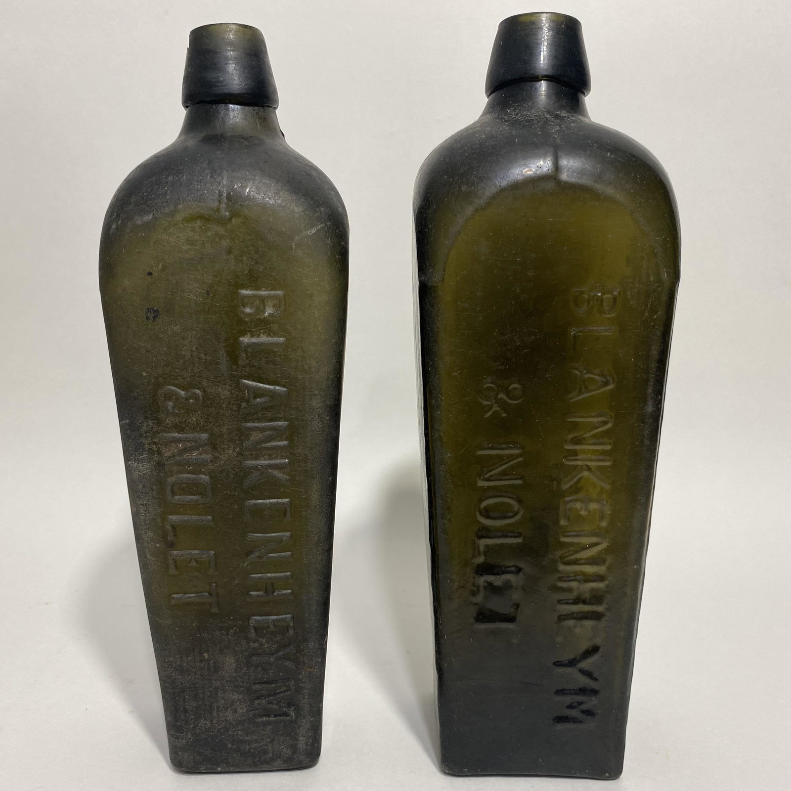 2PC BLANKENHEYM & NOLET ANTIQUE GLASS GIN LIQUOR BOTTLES (1 of 5)