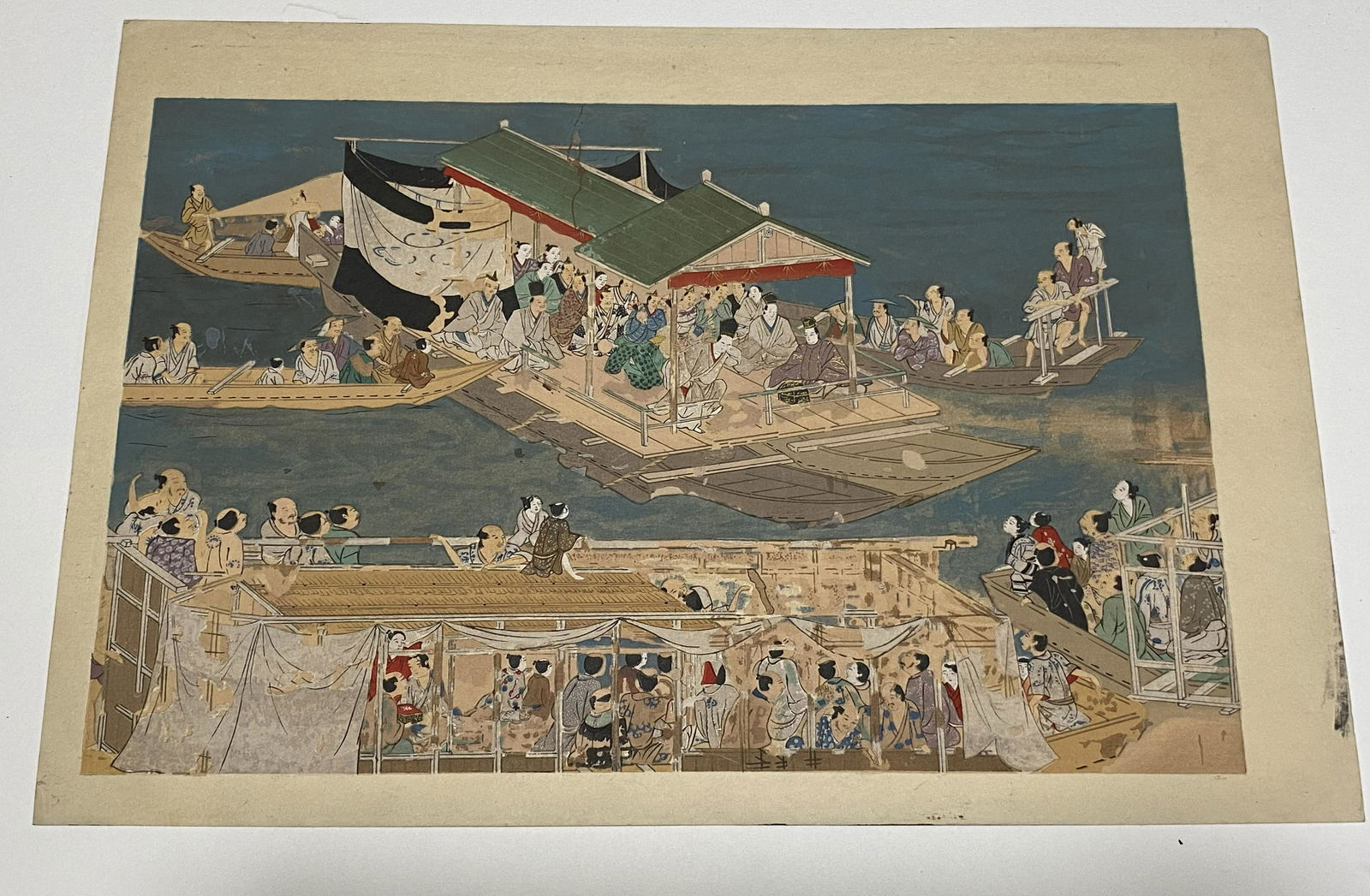 JAPANESE WOODBLOCK ART PRINT FLOATING TEMPLE SHRINE (1 of 3)