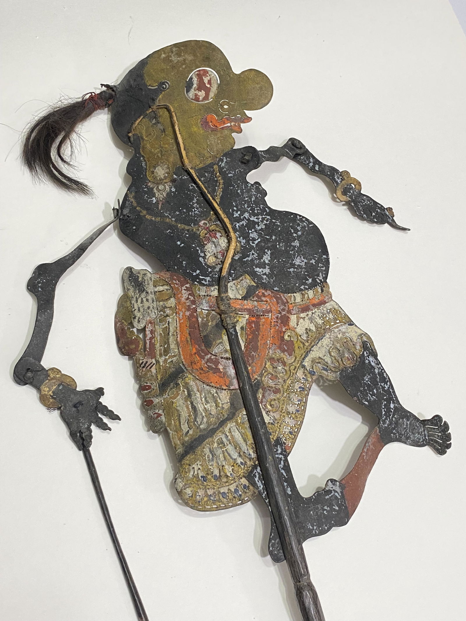 ANTIQUE 19TH C. INDONESIAN JAVA THEATRE PLAY SHADOW PUPPET (1 of 5)