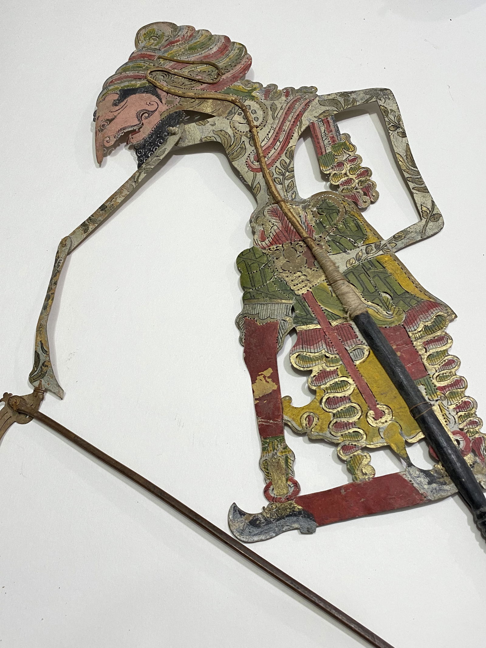 ANTIQUE 19TH C. INDONESIAN JAVA THEATRE PLAY SHADOW PUPPET (1 of 3)