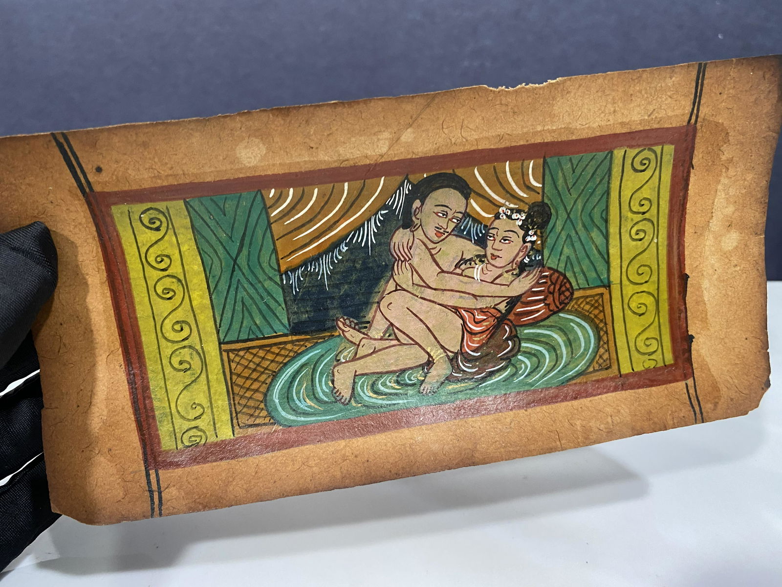 ANTIQUE PERSIAN INDIAN HAND PAINTED EROTIC POSITION ART: ANTIQUE PERSIAN INDIAN HAND PAINTED EROTIC POSITION ART——MEASURES APPROXIMATELY —3.5"X7"——All items Located in Hollywood Florida Warehouse. Thank you for your inquiry abo