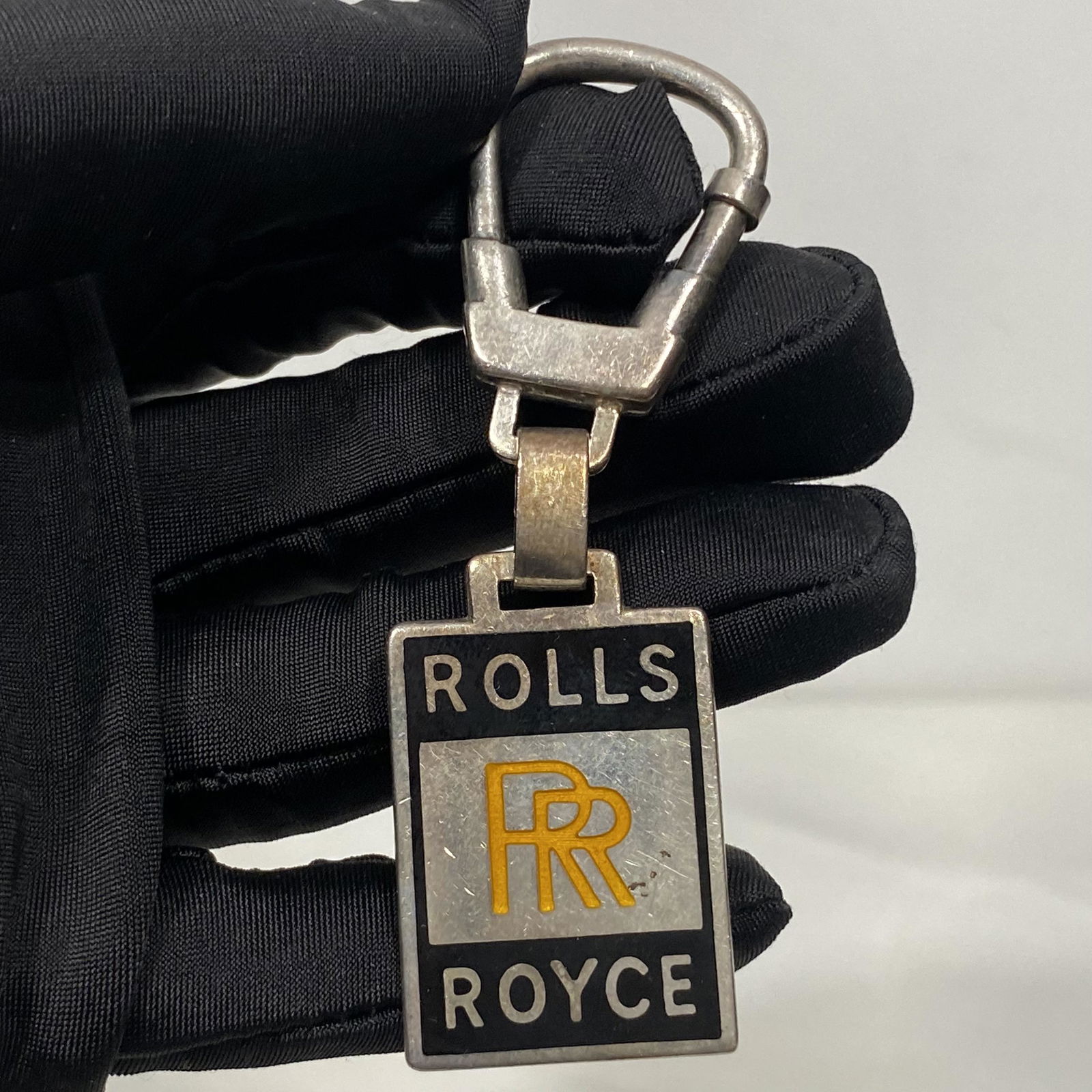 VINTAGE ROLLS ROYCE STERLING SILVER KEY FOB CHAIN TAG (1 of 3)