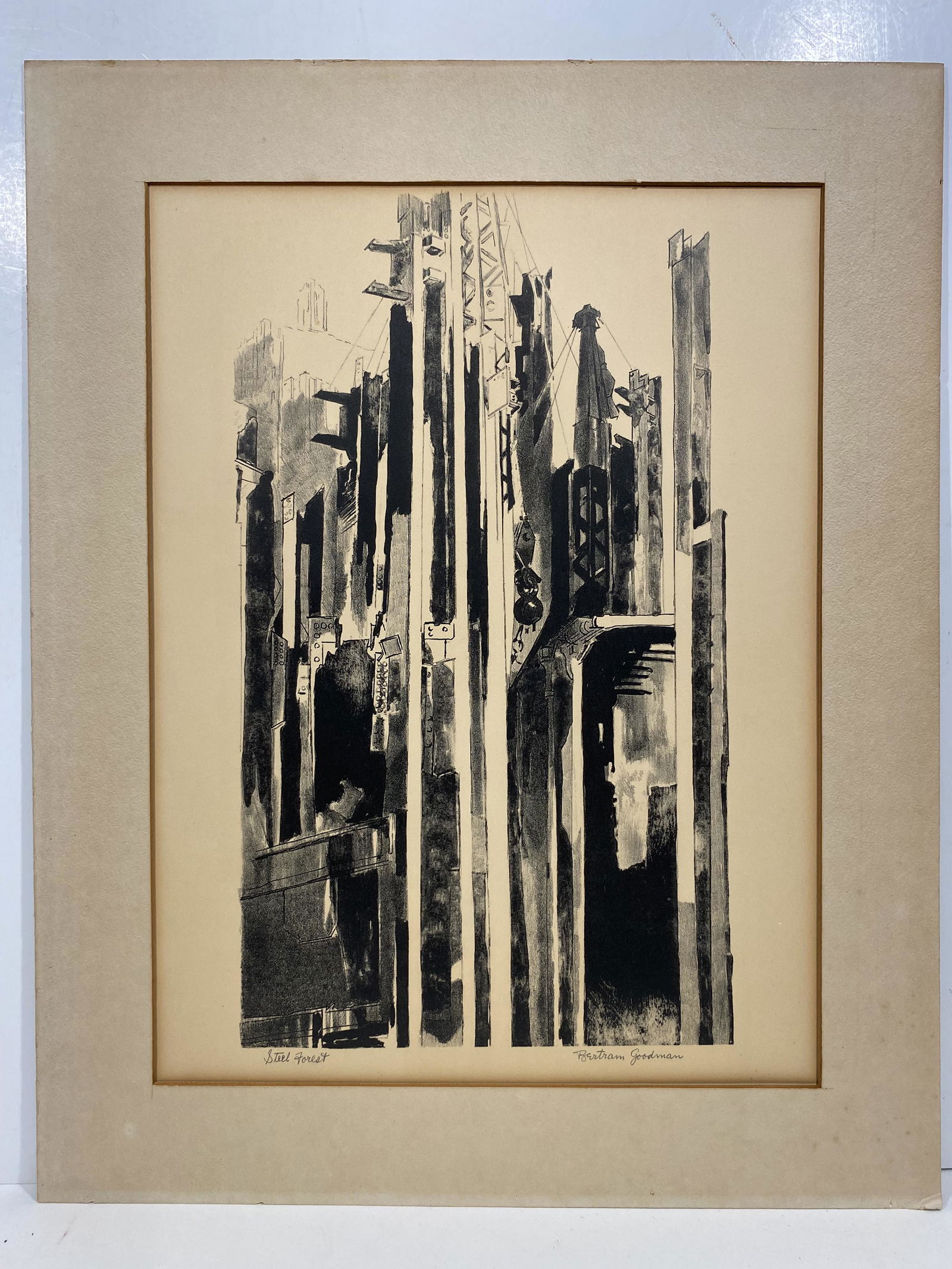 PENCIL SIGNED BY BETRAM GOODMAN STEEL FOREST LITHOGRAPH ART PRINT (1 of 5)