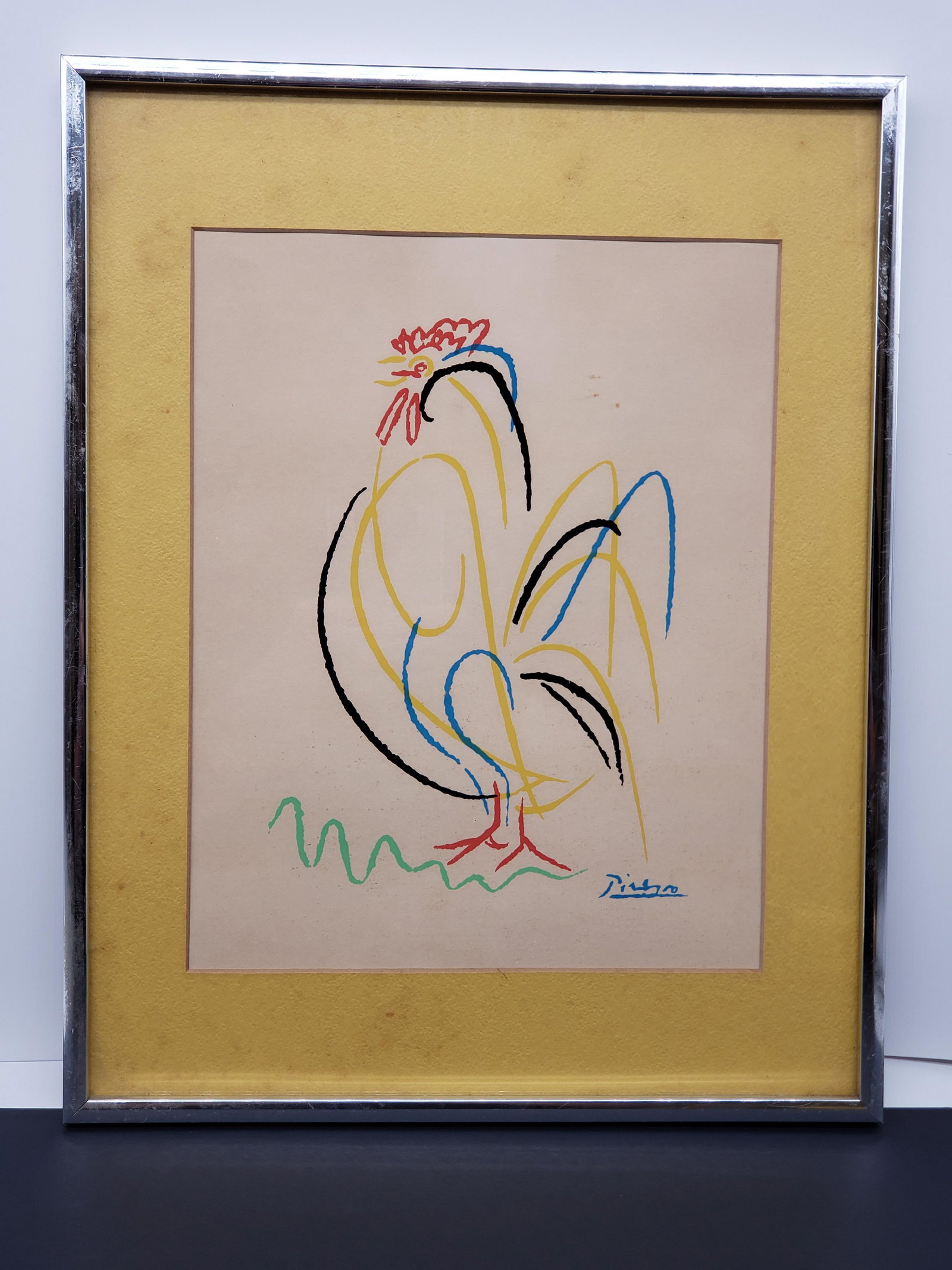 PABLO PICASSO SILK SCREEN IN COLOR: PABLO PICASSO SILK SCREEN IN COLOR. SIGNED. SOME WEAR DUE TO AGE. SHOWN. 10" X 7 3/4" FRAME 14 1/4" X 11 1/4" All items Located in Hollywood Florida Warehouse. Thank you for your inquiry about shippin