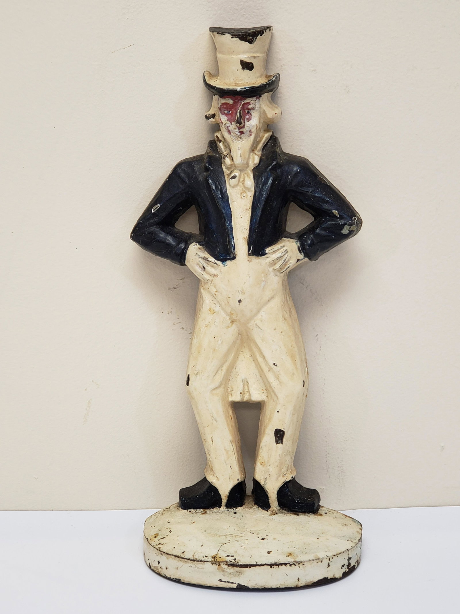 ANTIQUE CAST IRON UNCLE SAM DOOR STOP: ANTIQUE CAST IRON UNCLE SAM DOOR STOP 12 1/4" X 5 1/8" All items Located in Hollywood Florida Warehouse. Thank you for your inquiry about shipping your precious item/items purchased at Puckett Auction